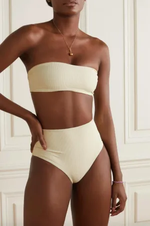 All Around Bandeau Top In Ribbed Ivory