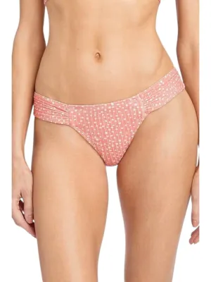 Ally Dot Rib Tab Side Bikini Bottom In Blush