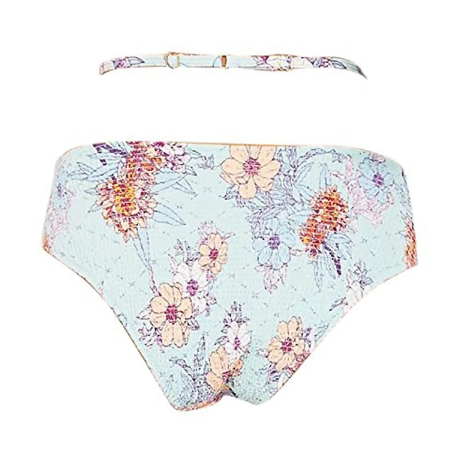 Amazonia Floral Shirred High Waisted Bikini Bottom In Multicolor
