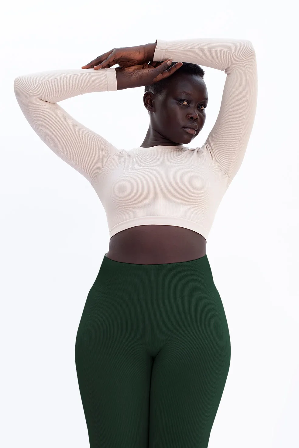 AWAKEN Ribbed Leggings | Dark Green