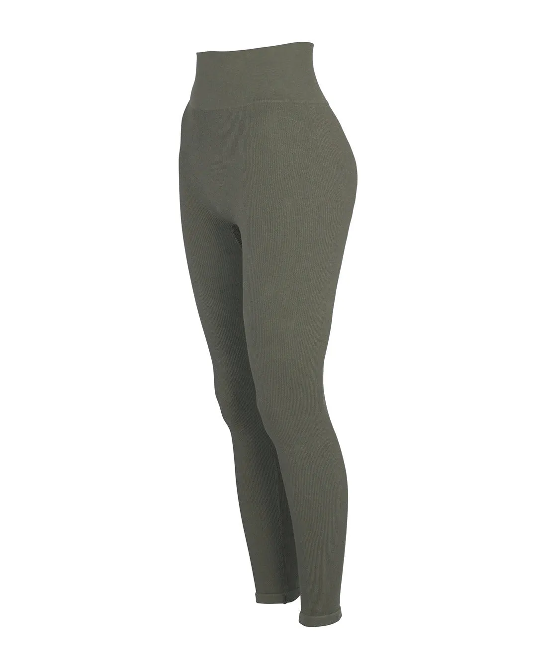 AWAKEN Ribbed Leggings | Muddy Grey