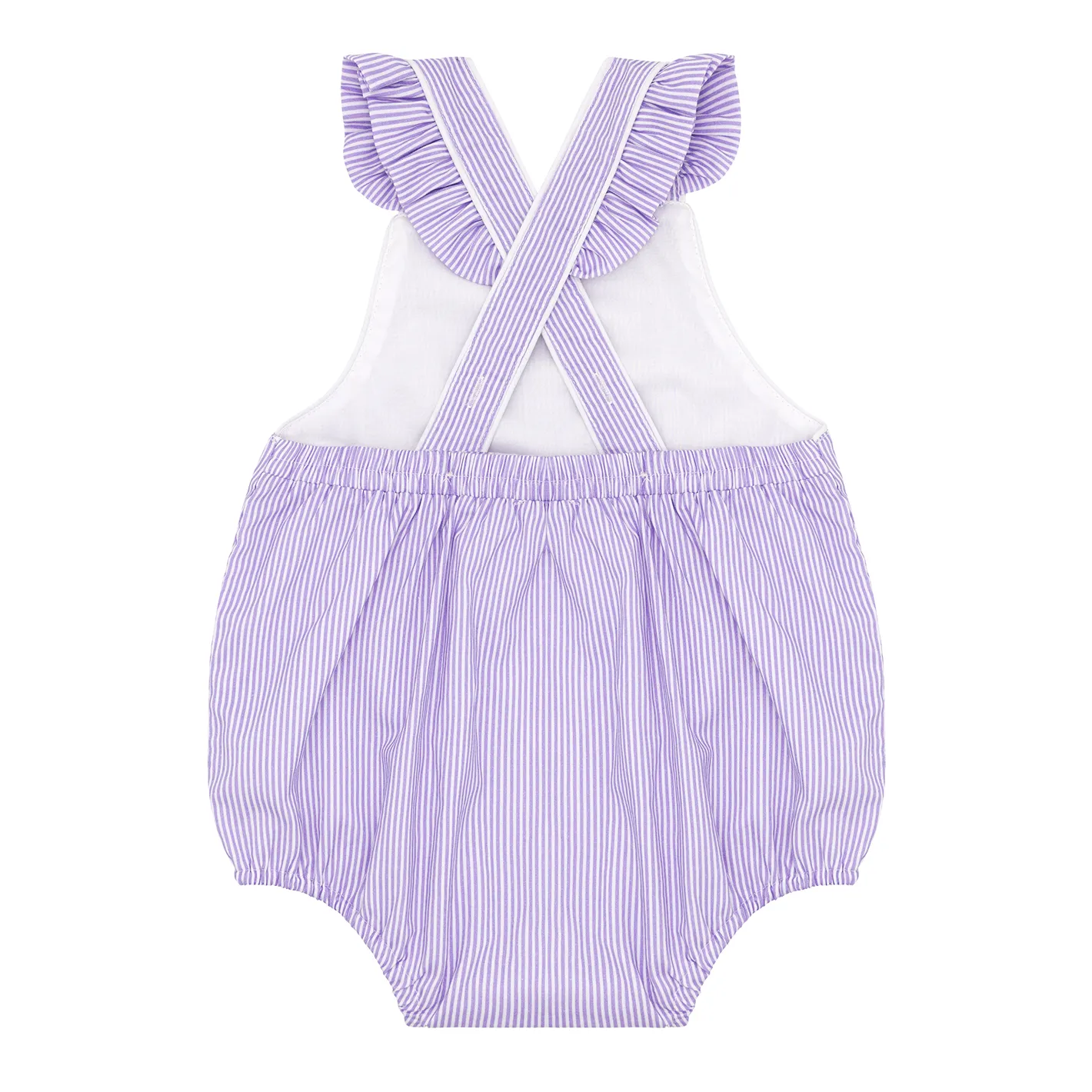 baby girls lavender stripe bubble romper