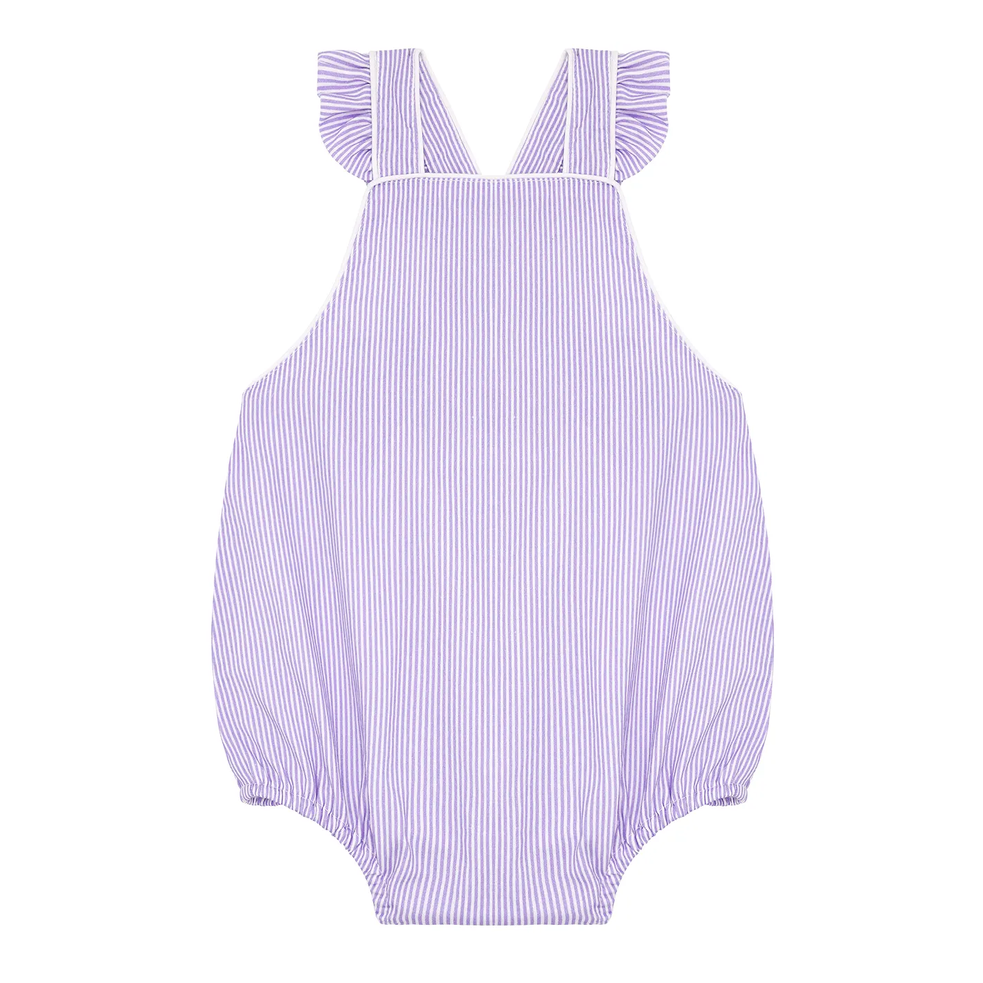 baby girls lavender stripe bubble romper