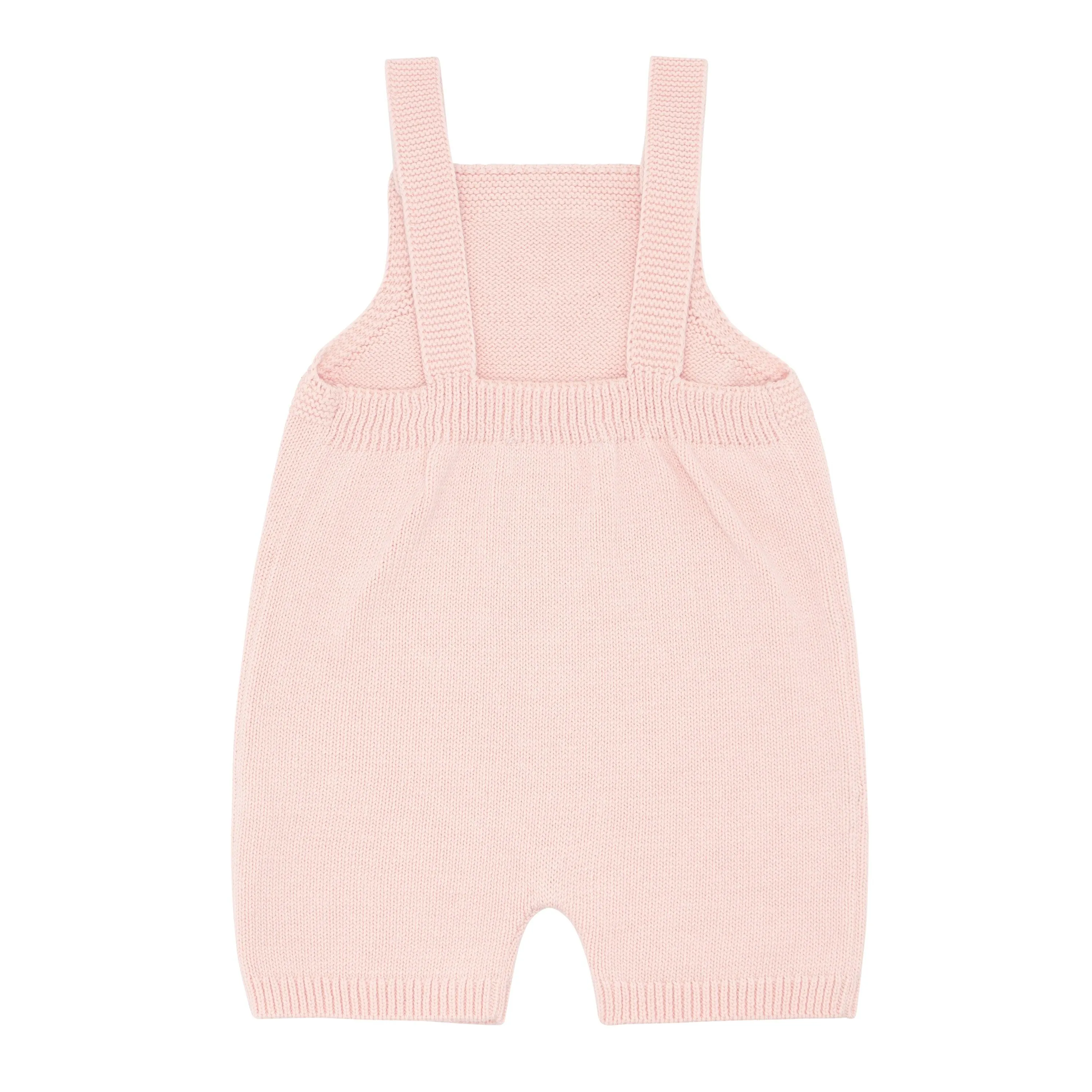 baby pink knit short overall