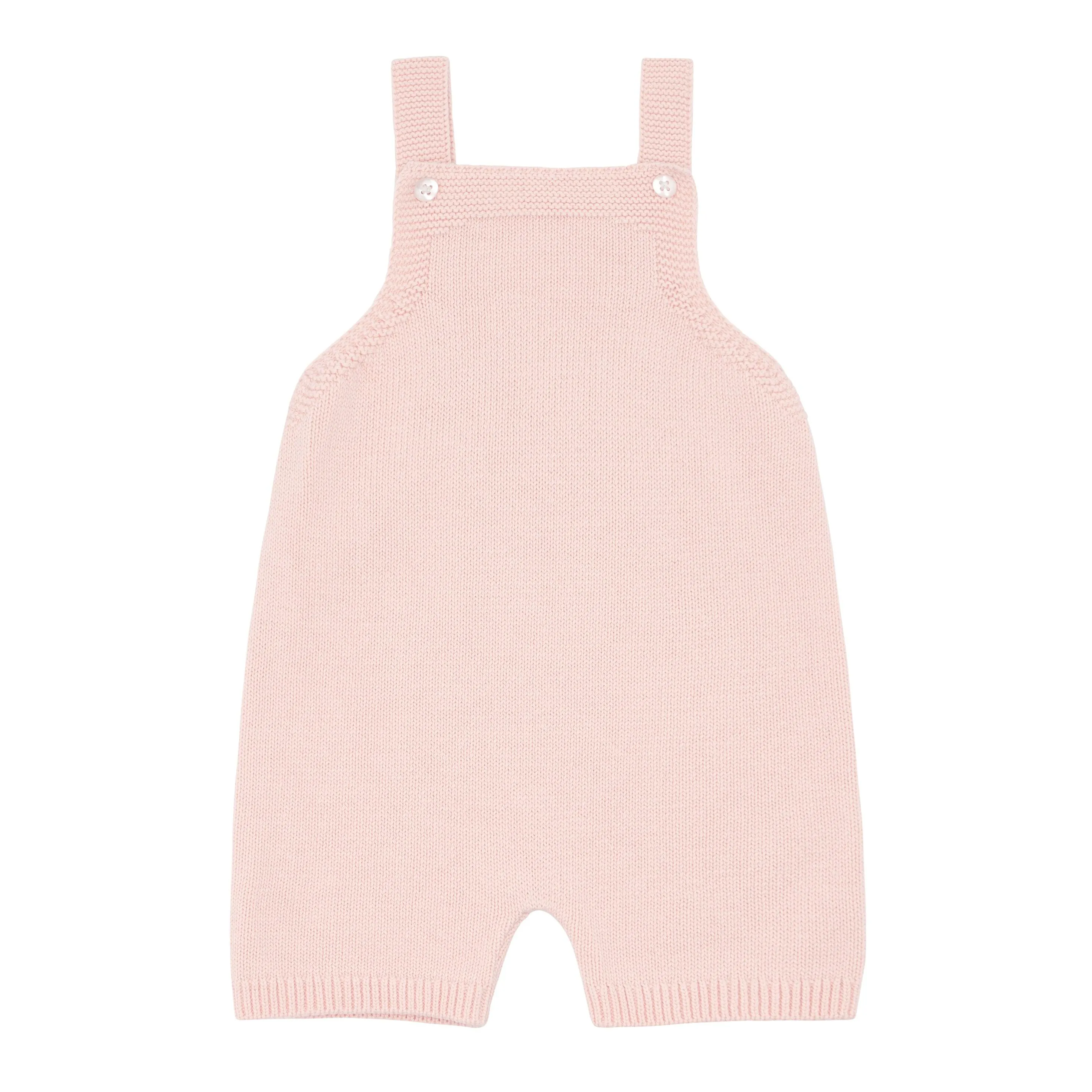 baby pink knit short overall