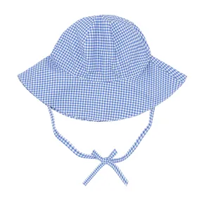 baby sky blue gingham sun hat