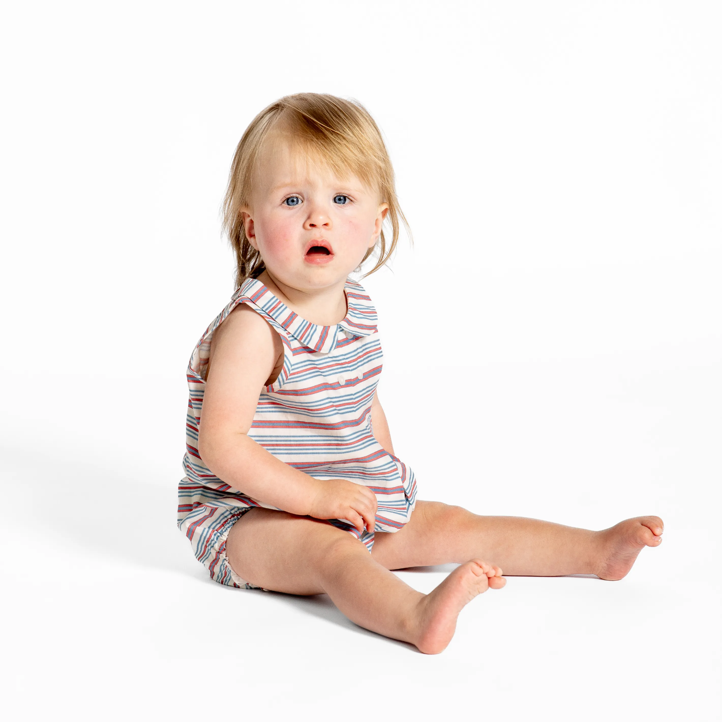 baby vintage stripe bubble romper