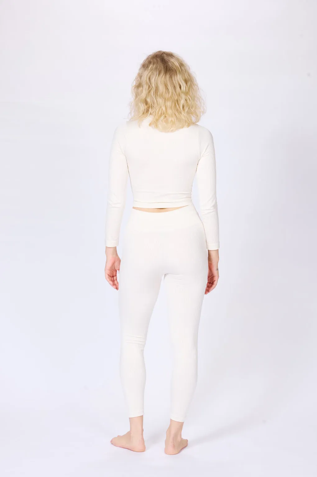 BLITHE Wide Ribbed Leggings | Cream