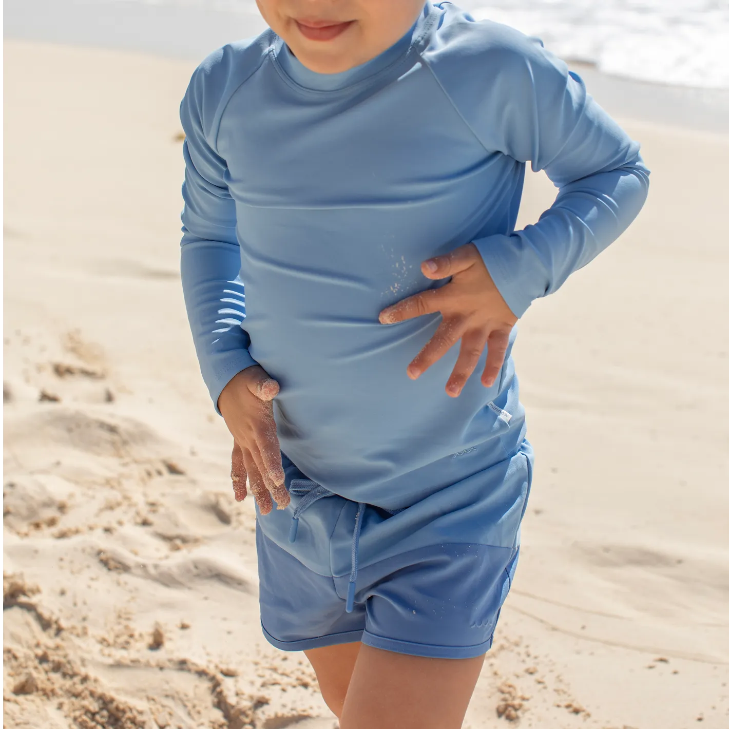 boys bermuda blue colorblock boardie
