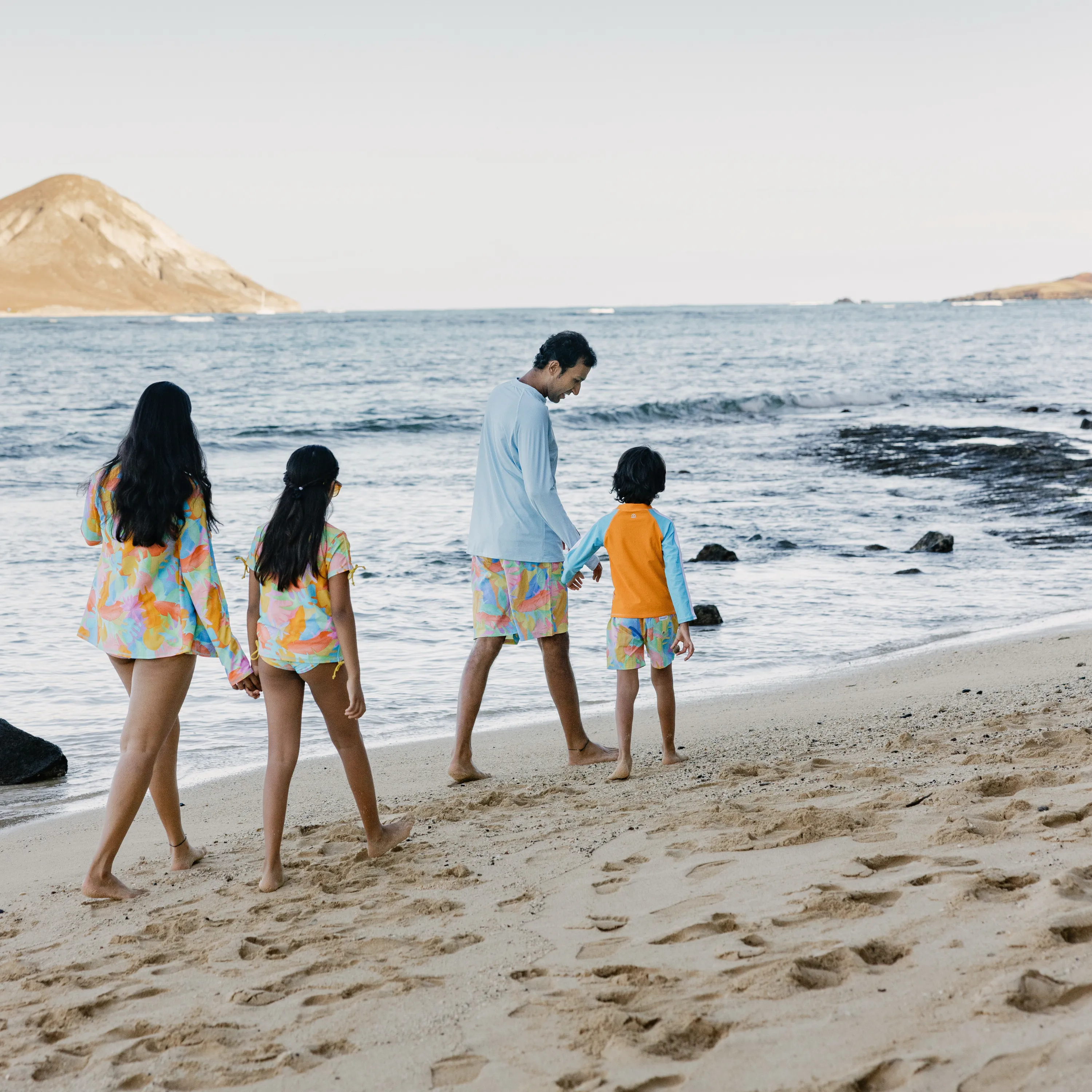 Boys Long Sleeve Zipper Rash Guard and Swim Trunk Set | "Vibrant Vacay"