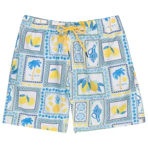 Boys Swim Trunks Boxer Brief Liner (sizes 6-14) | Mediterranean Lemons"