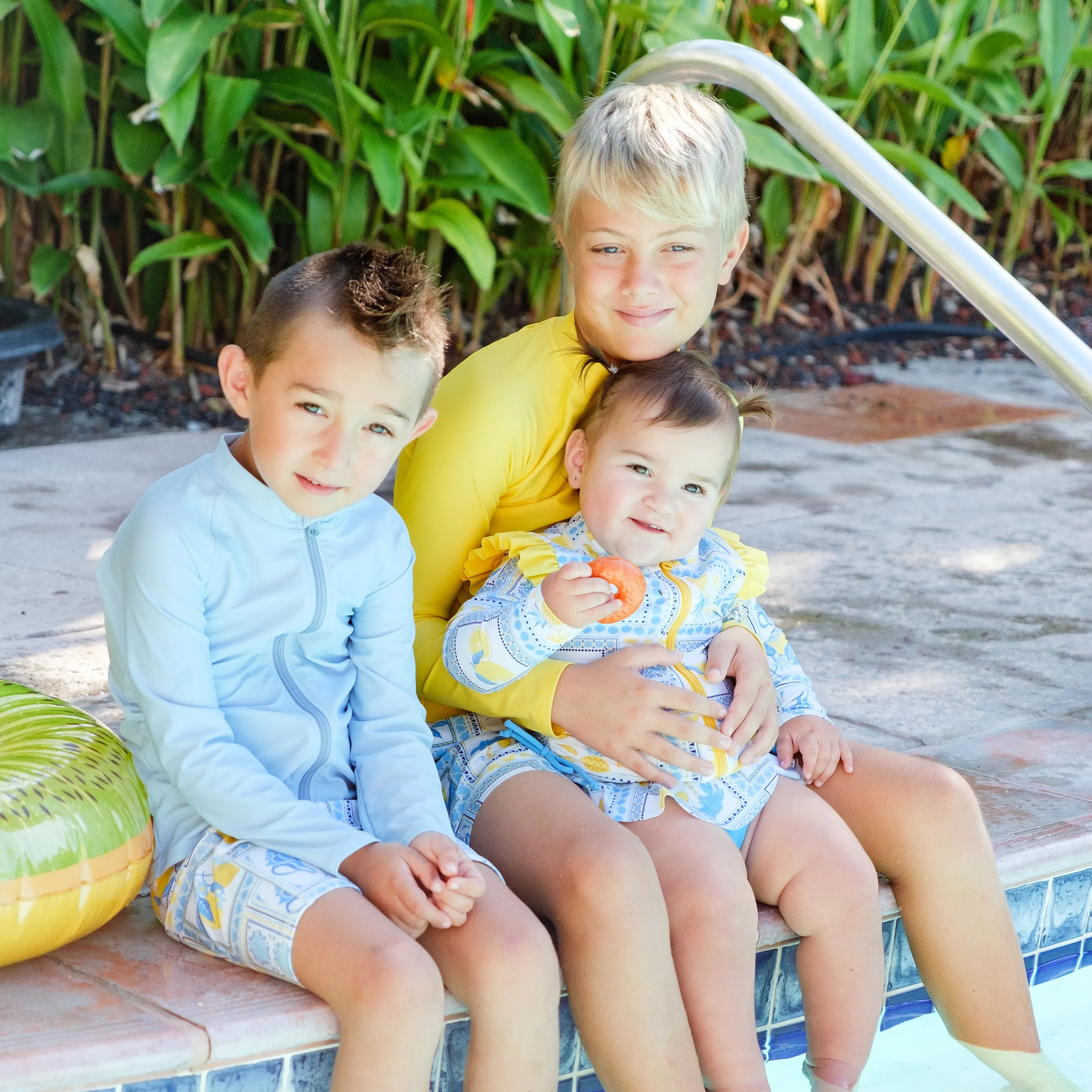 Boys Swim Trunks Boxer Brief Liner (sizes 6-14) | Mediterranean Lemons"