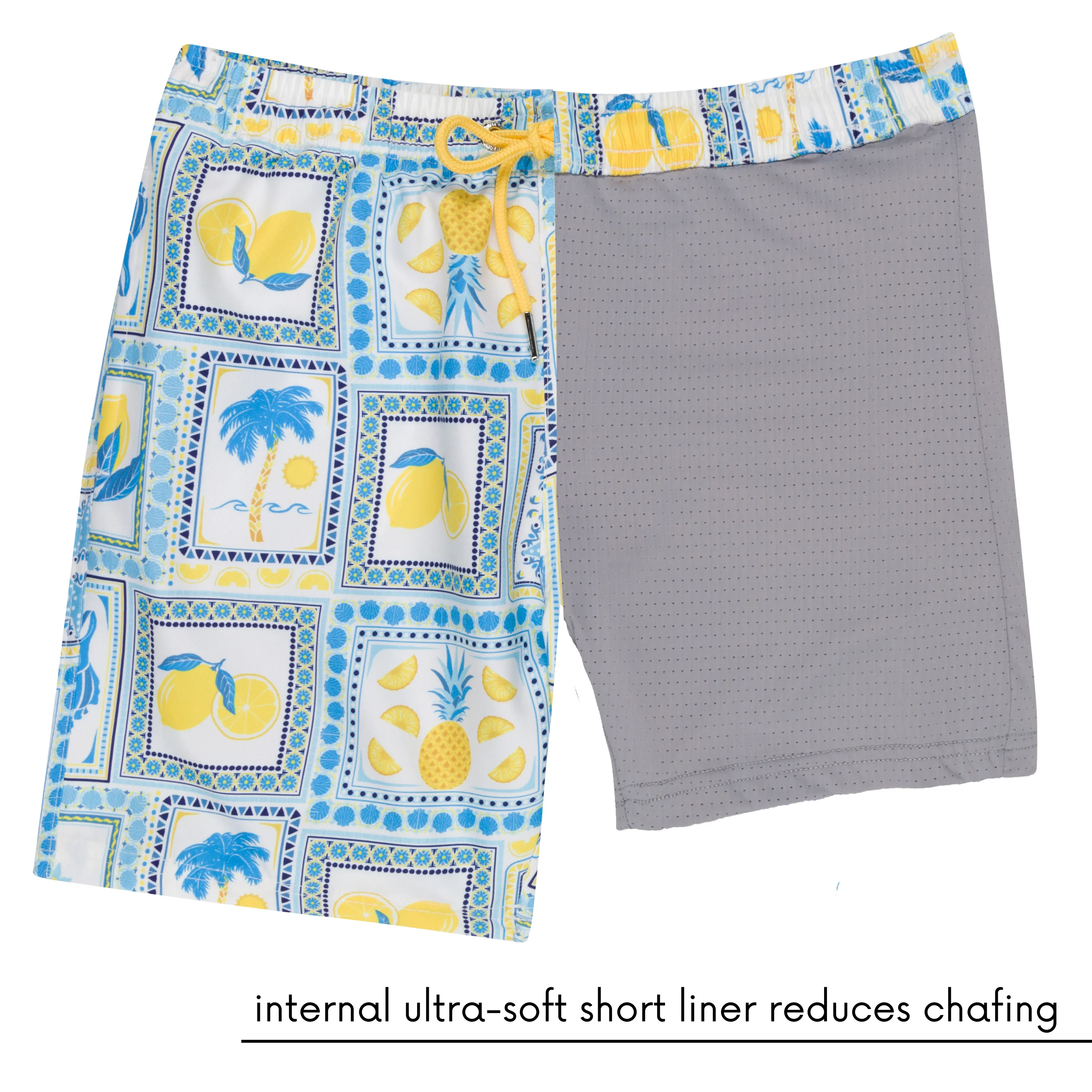 Boys Swim Trunks Boxer Brief Liner (sizes 6-14) | Mediterranean Lemons"