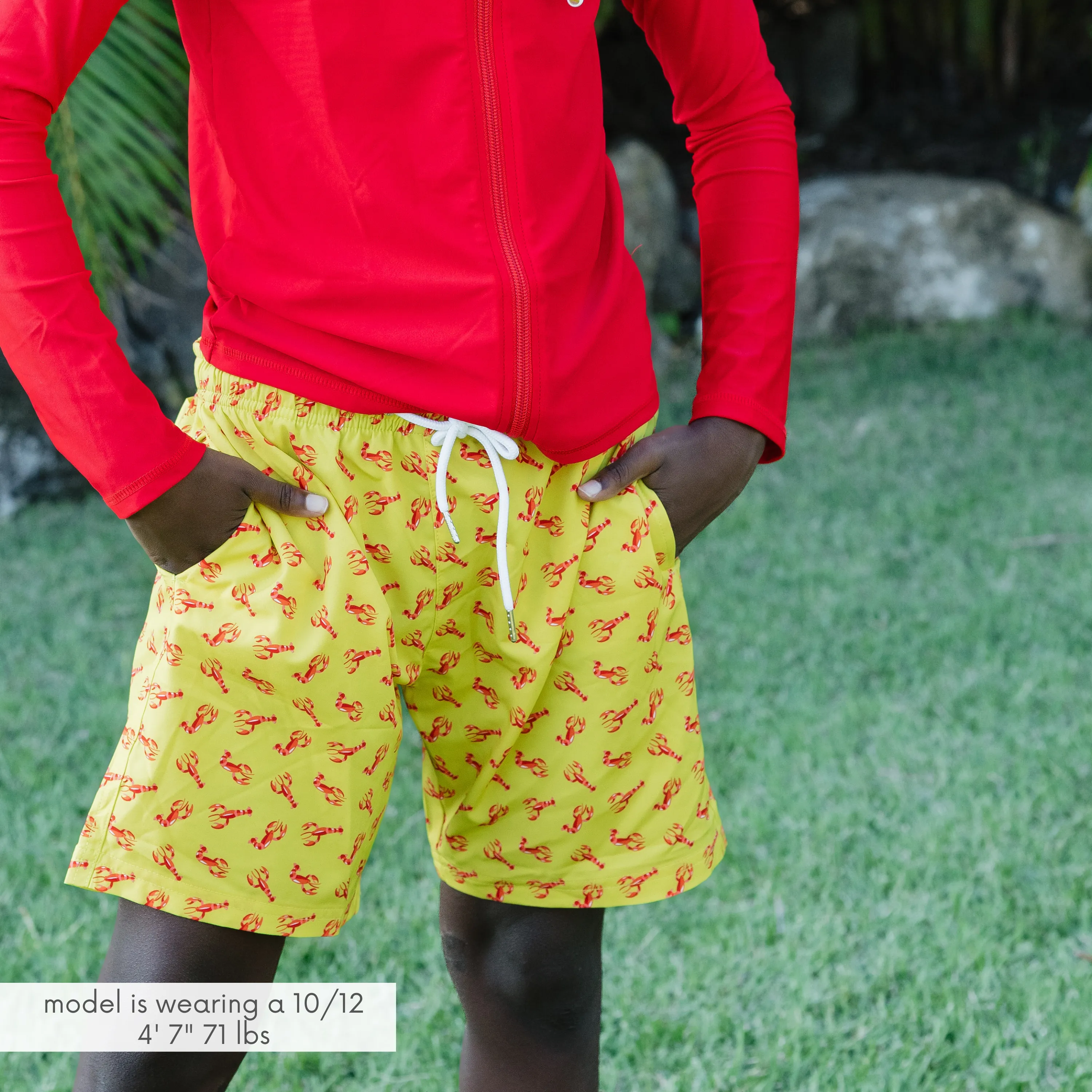 Boys Swim Trunks Boxer Brief Liner (sizes 6C14) | Lobster"