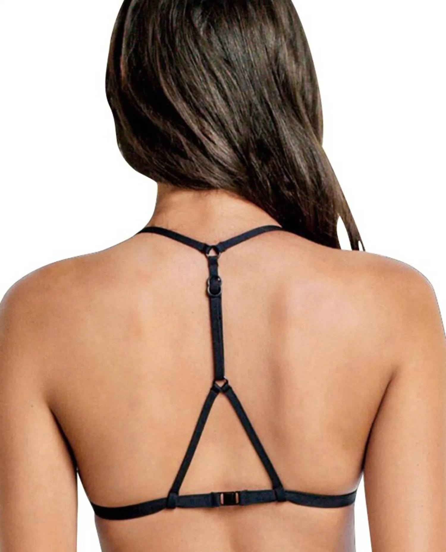 Bralette Bikini Top In Sea Black White