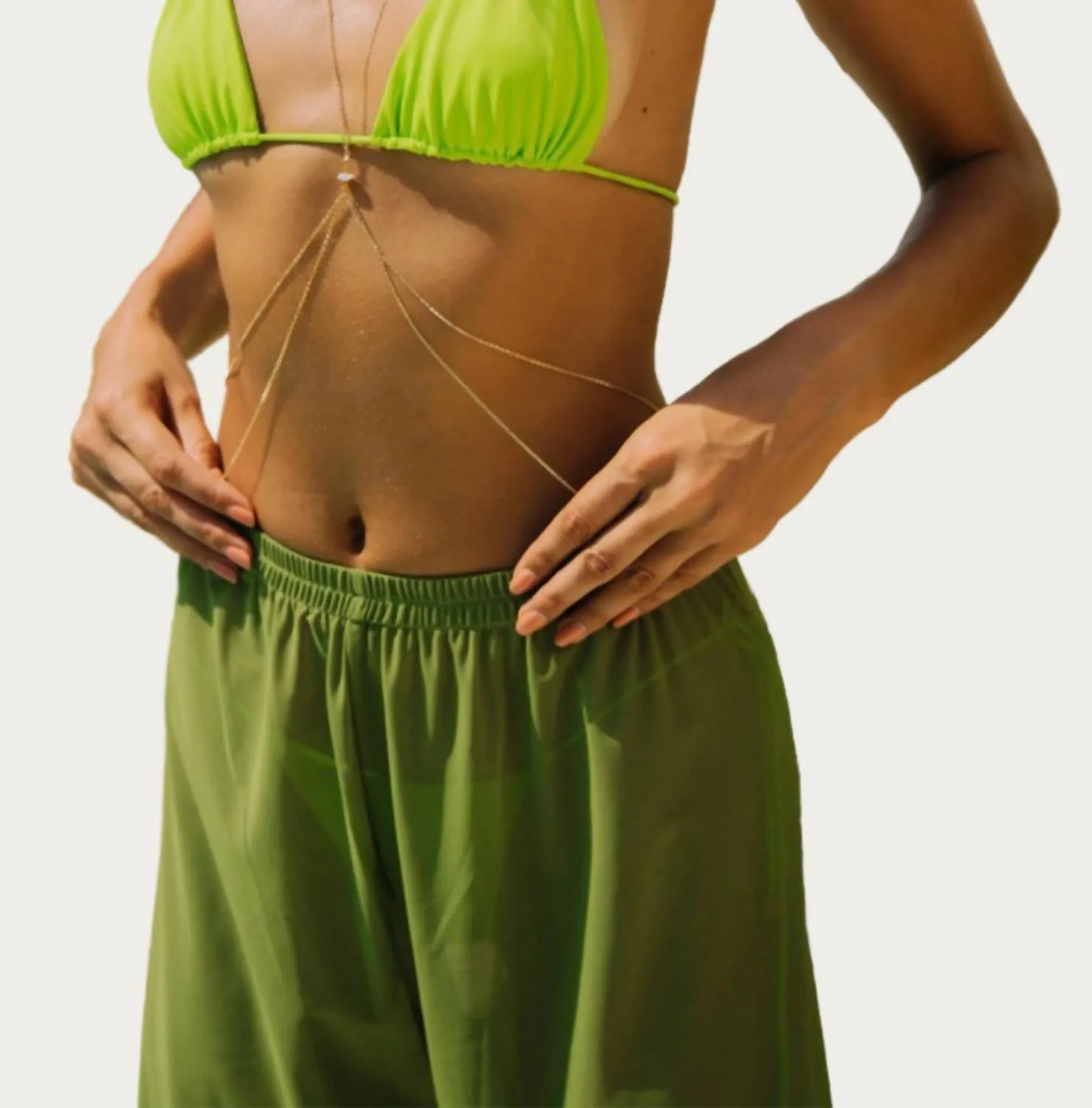 Diana Triangle Bikini Top In Mineral Green