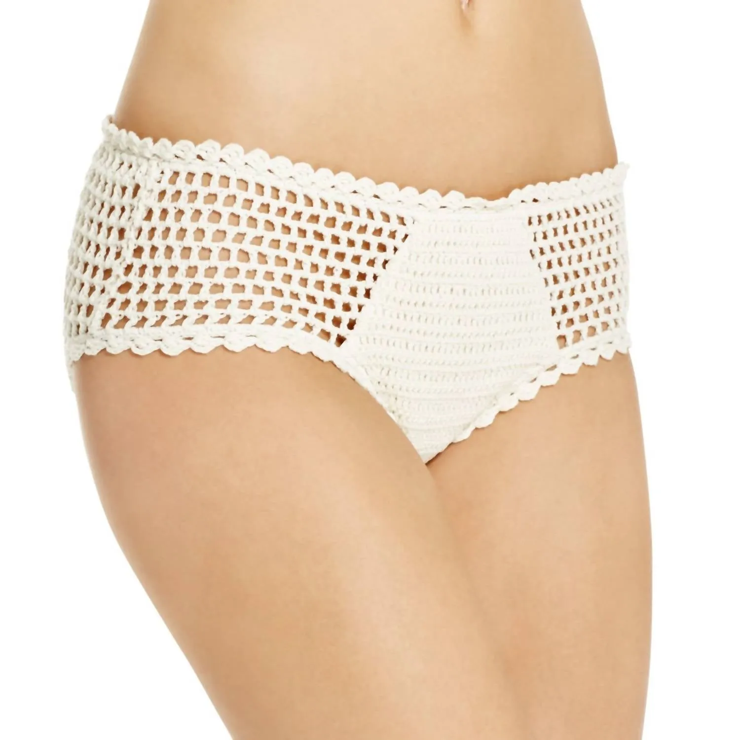 Dreamweaver Crochet Style Bikini Bottoms In Ivory