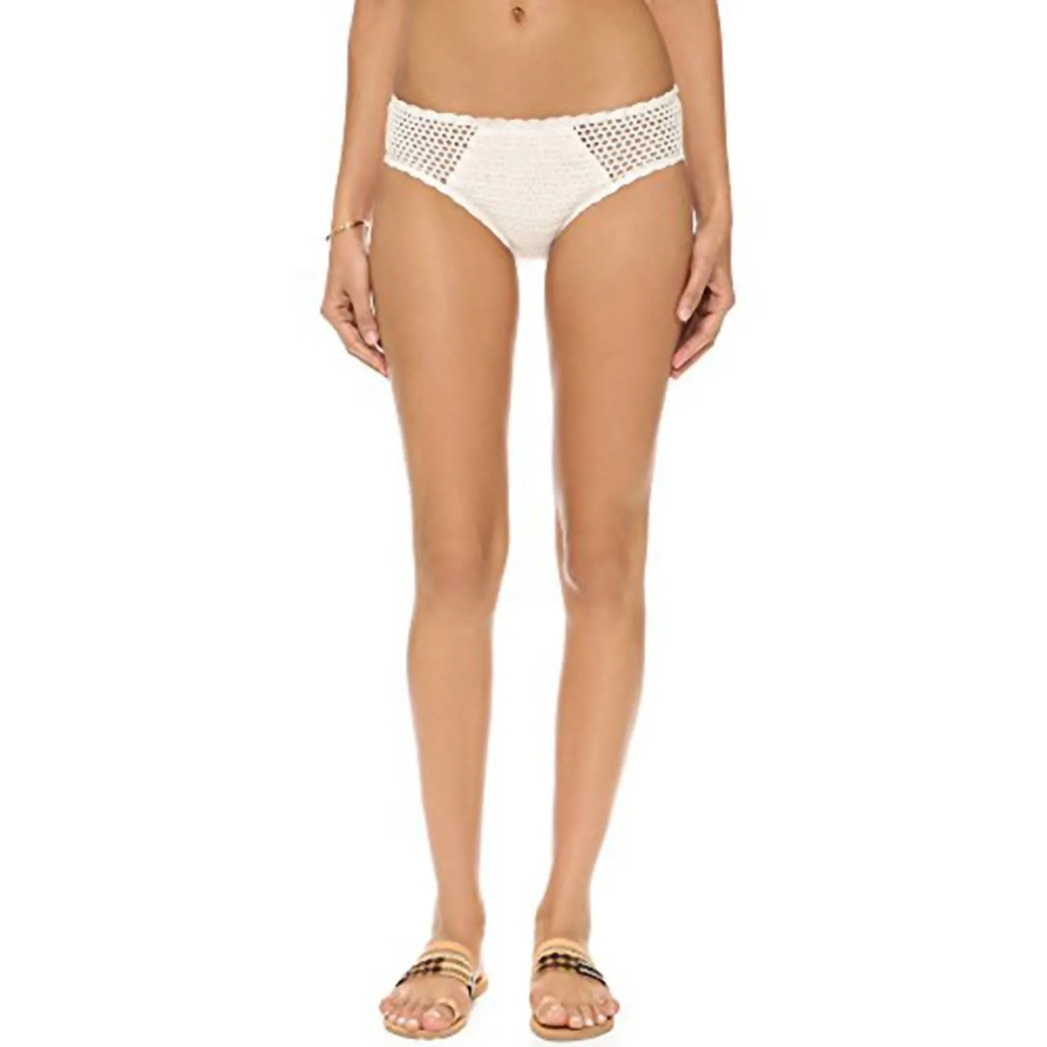 Dreamweaver Crochet Style Bikini Bottoms In Ivory