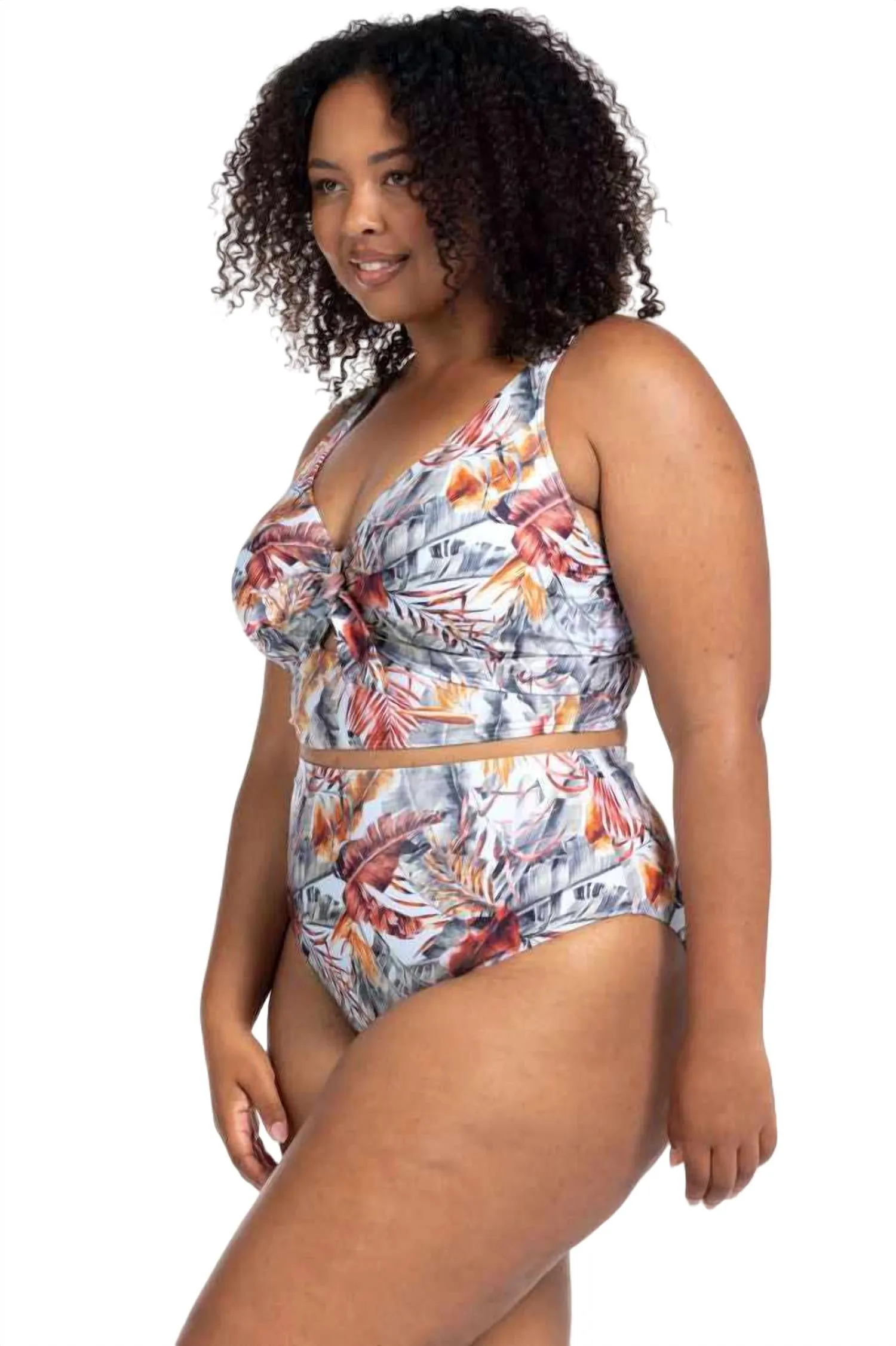 Eco Paradise High Leg High Waist Swim Bottom In Pale Blue