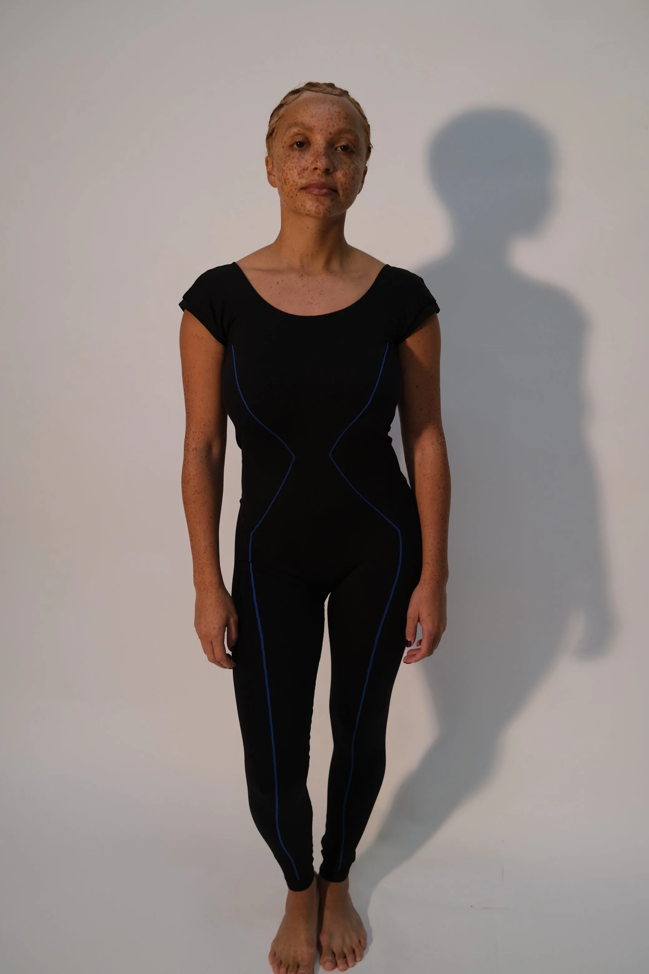 ENLIGHTENED Unitard | Black & Blue Lines