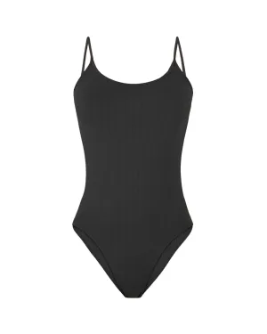 FLAT RIBBED GLORIOUS Body Swimsuit | Black