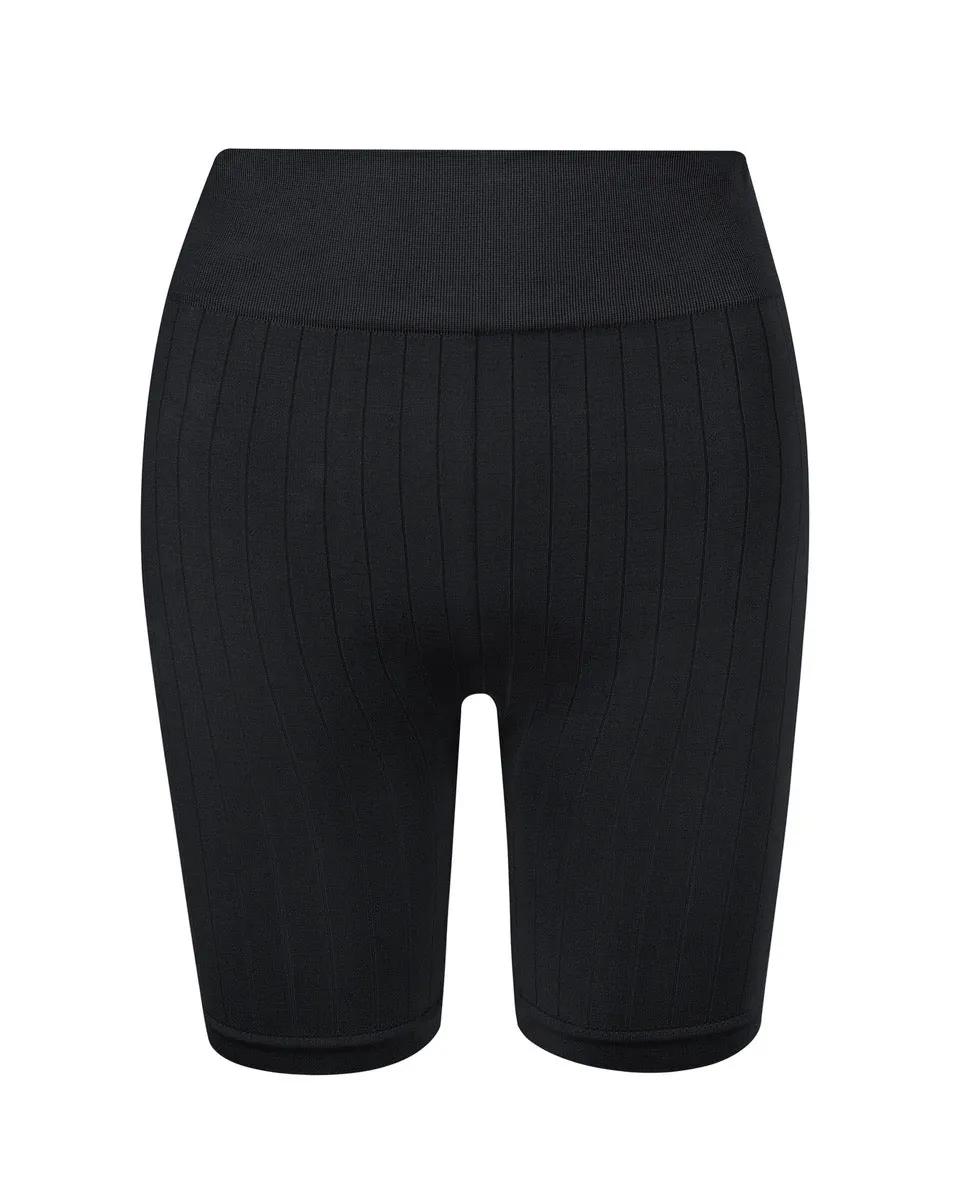 FLUID Flat Ribbed Shorts | Black