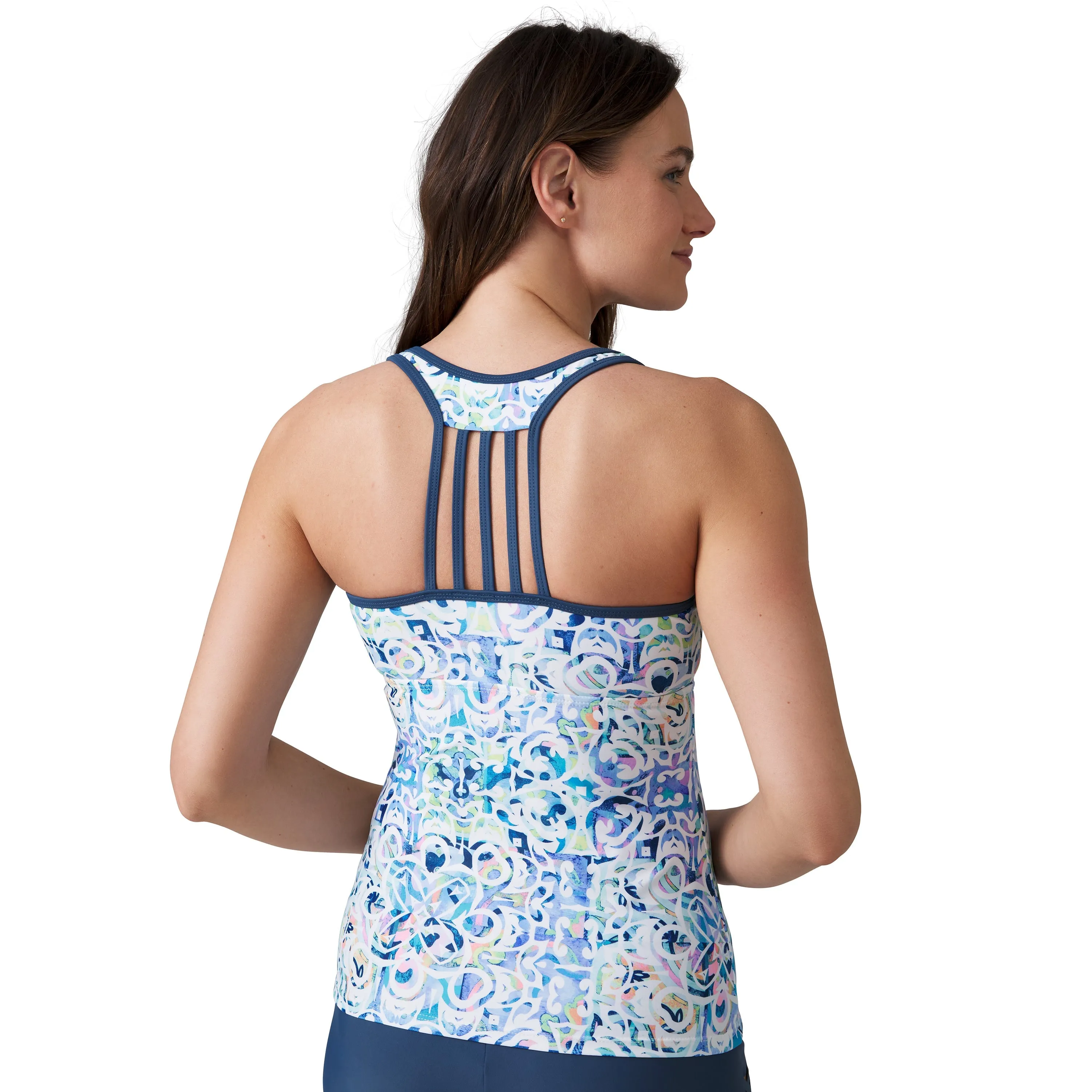 Free Country Women's Lace Up Racerback Tankini Top