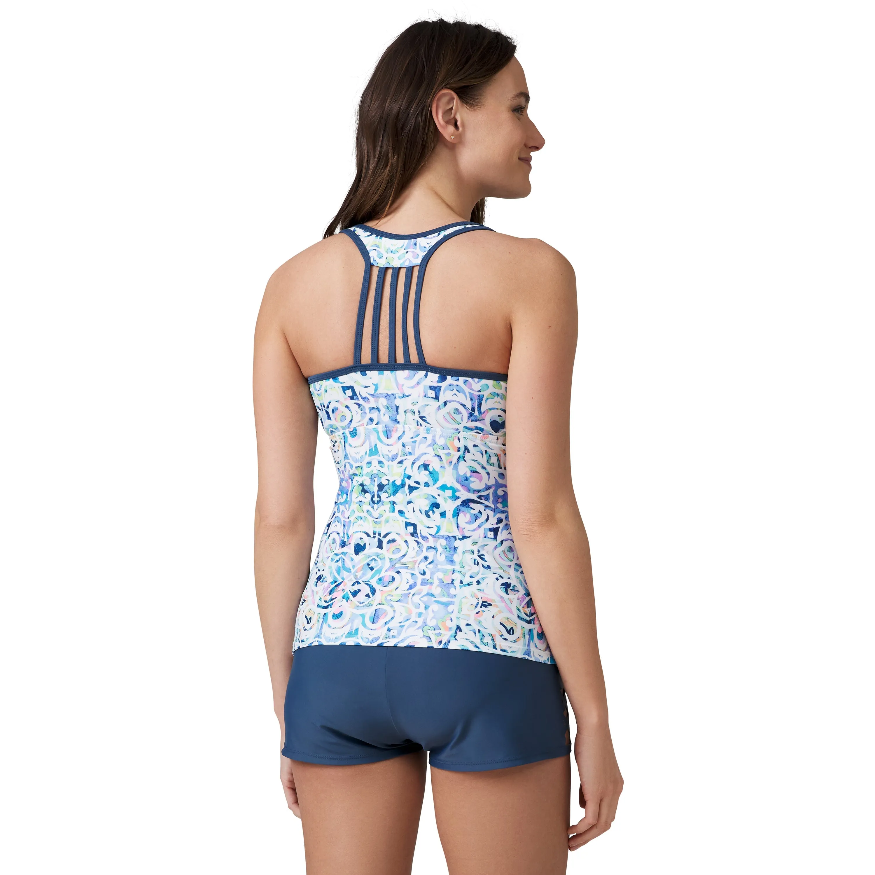 Free Country Women's Lace Up Racerback Tankini Top