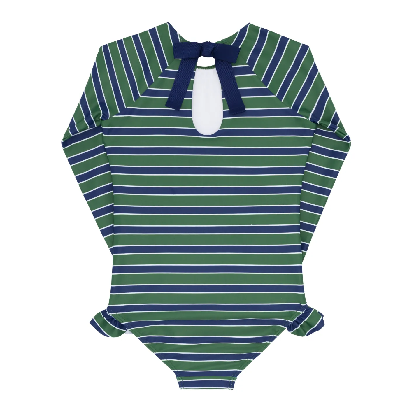 girls evergreen stripe rashguard one piece