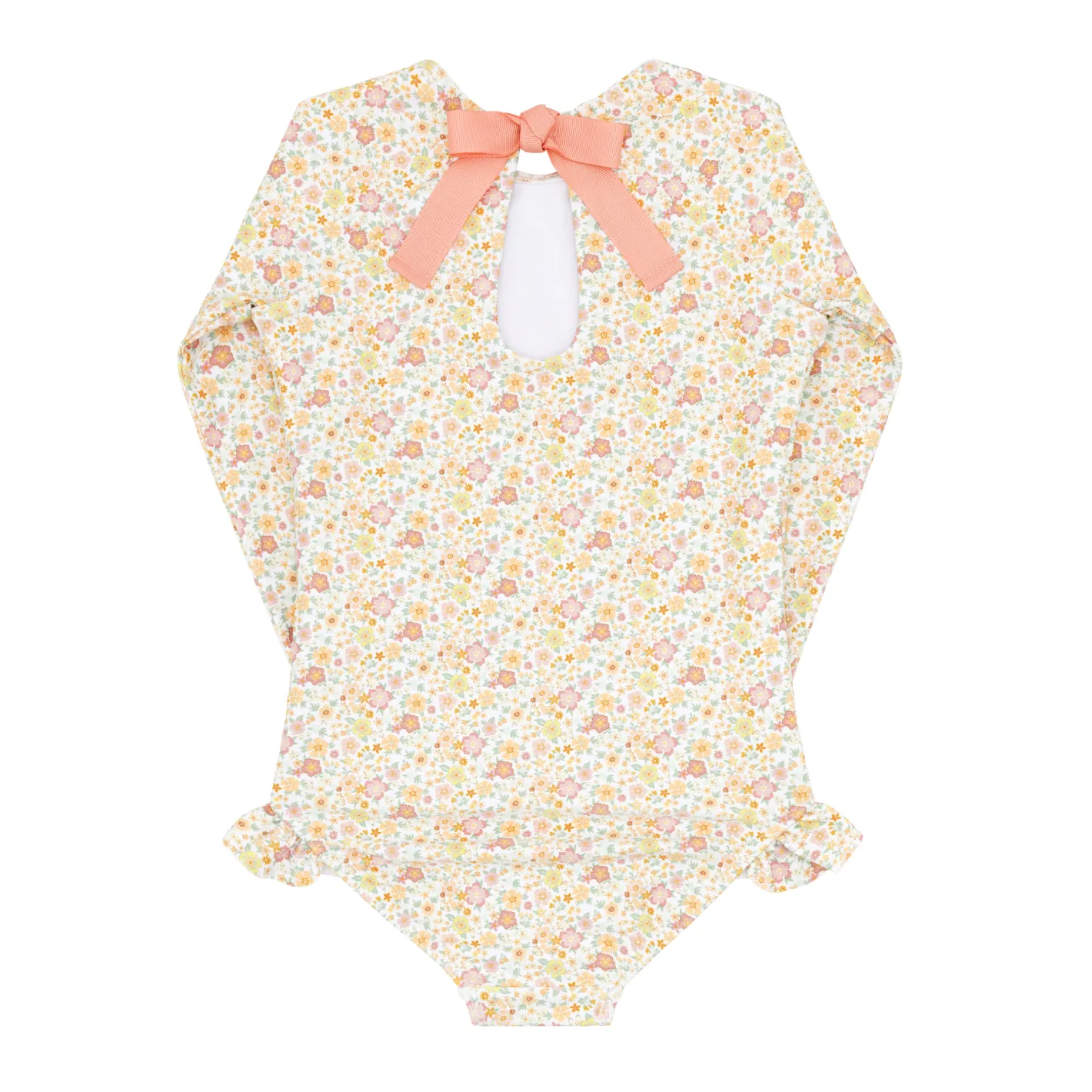 girls marigold floral rashguard one piece