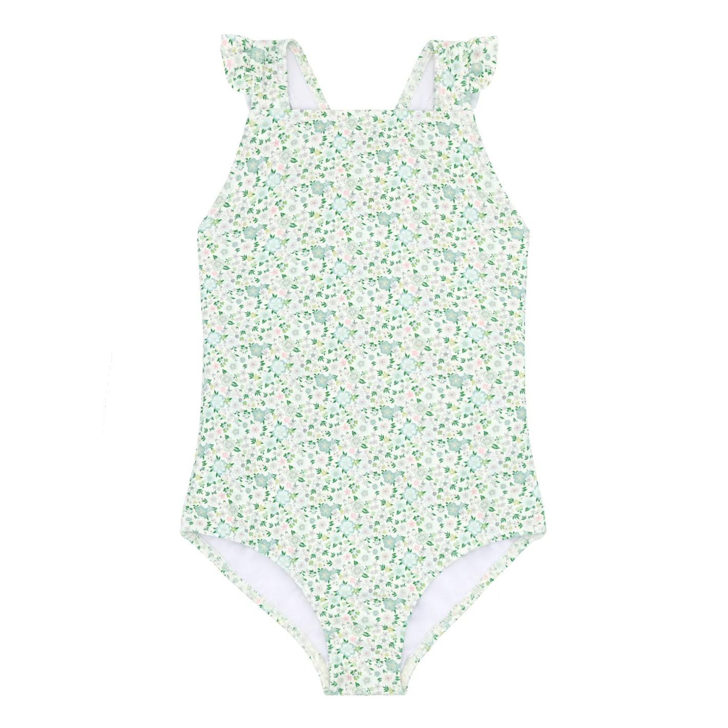 girls sea marsh floral crossover one piece