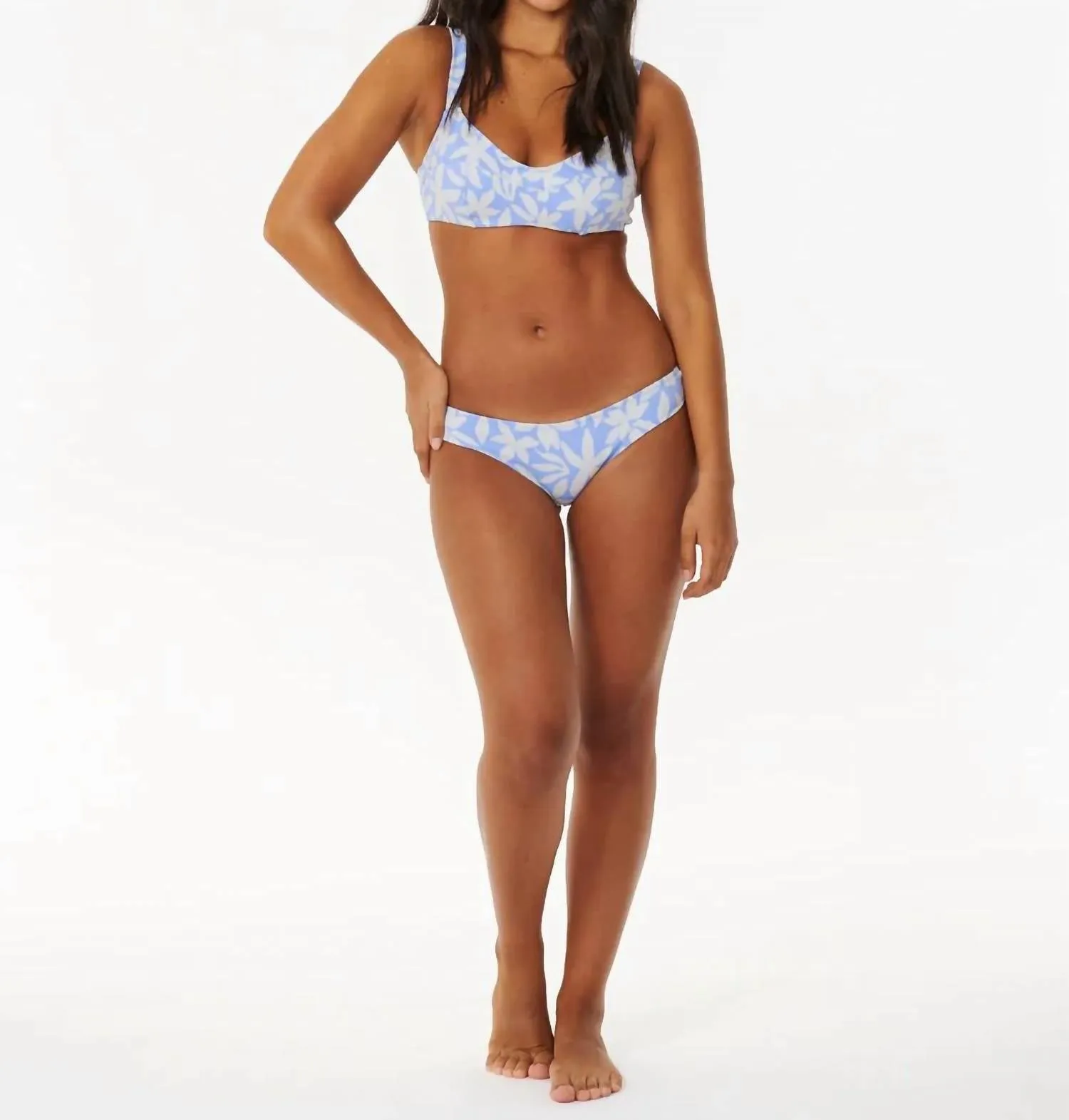Holiday Tropics Cheeky Bottom In Mid Blue