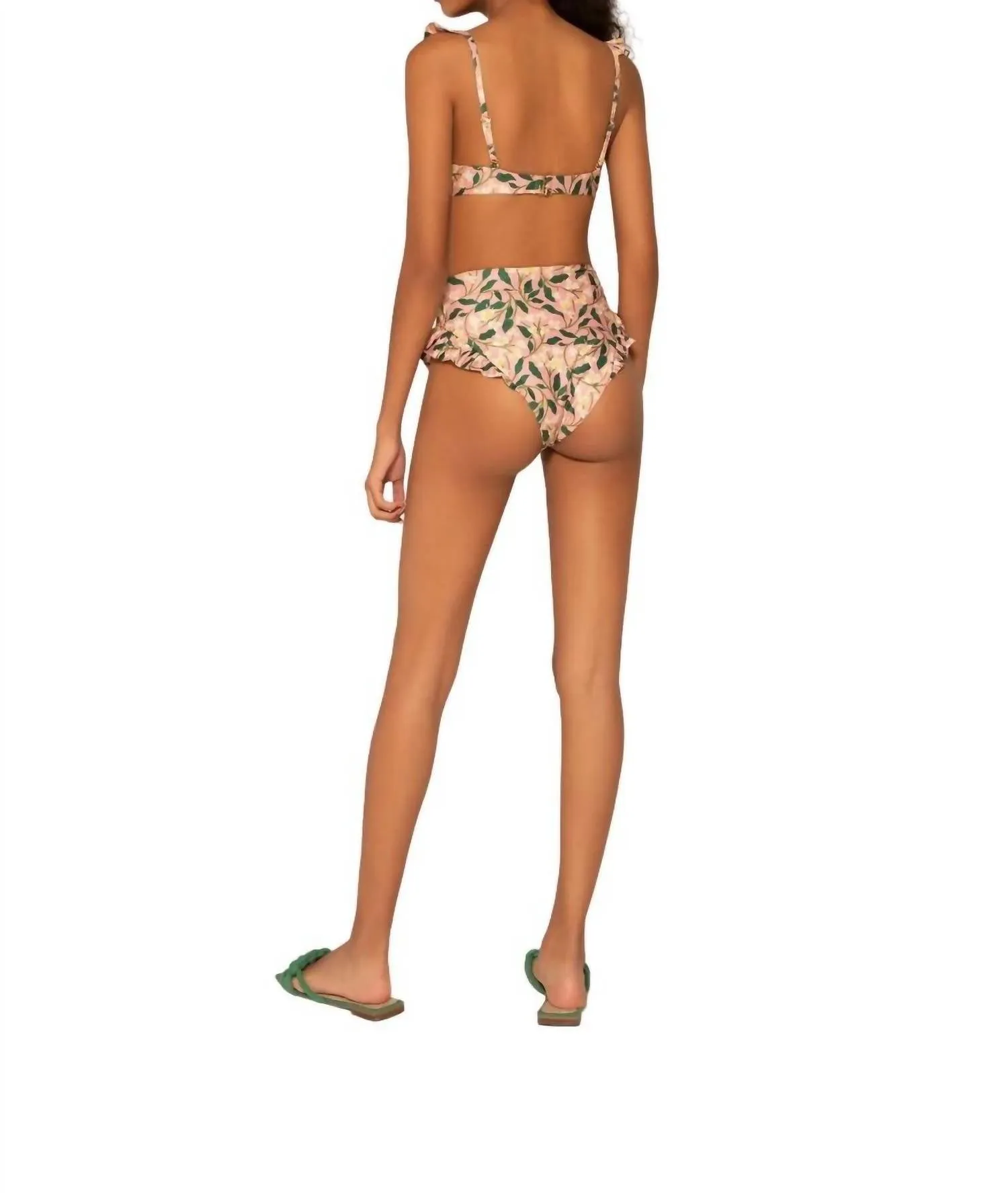 Jengibre Dos Gardenias Bikini Bottom In Pink