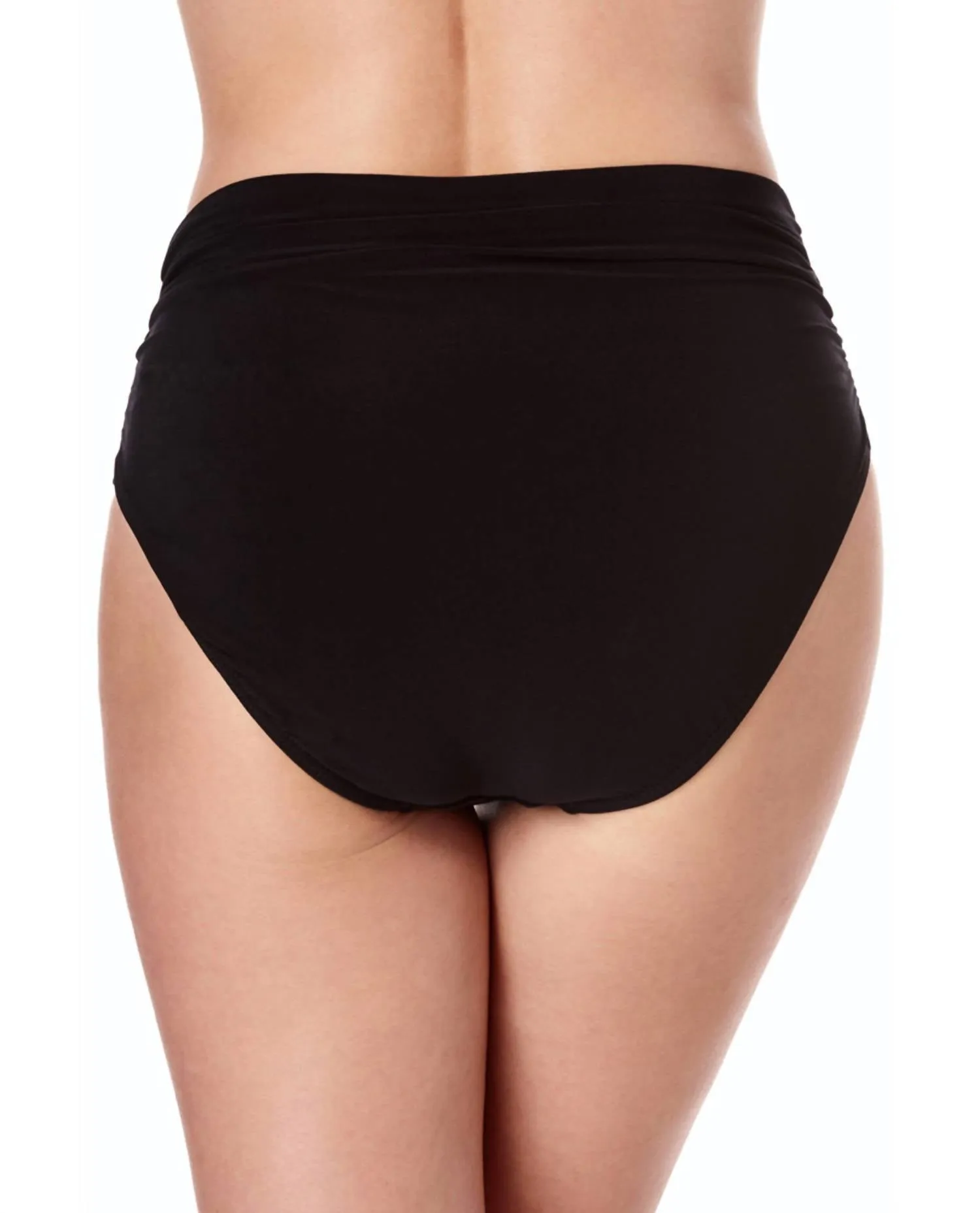 Jersey Shirred Tankini Bottom In Black