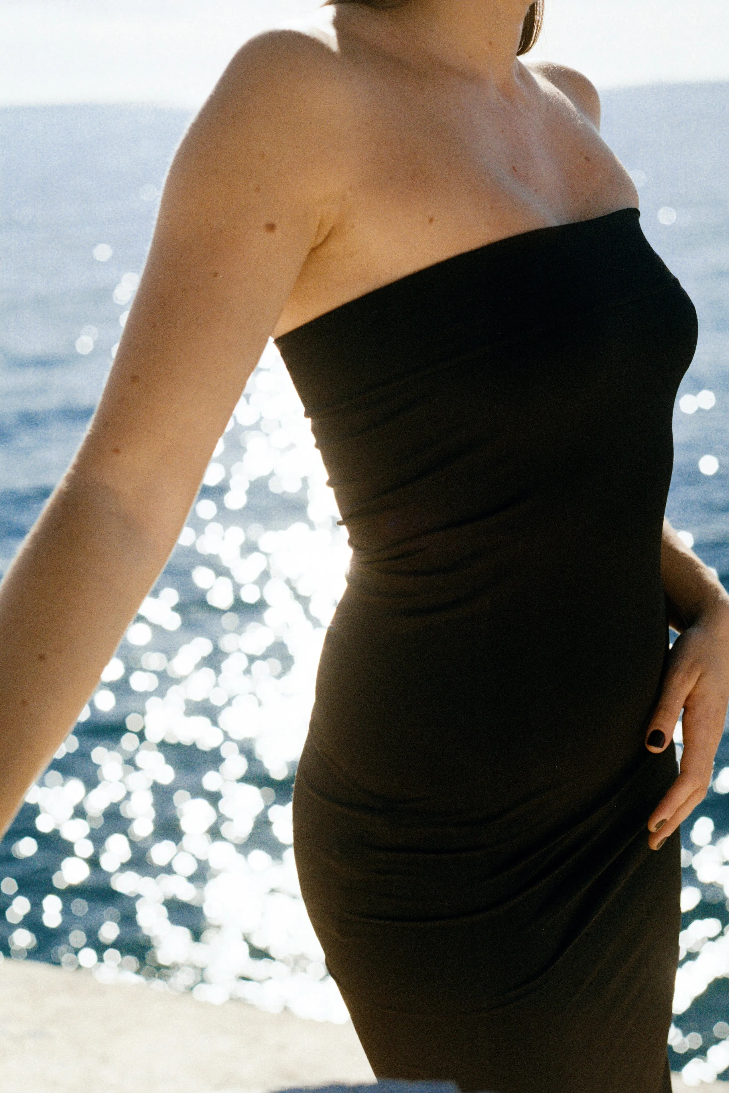 JOYOUS Bandeau Tube Dress | Black