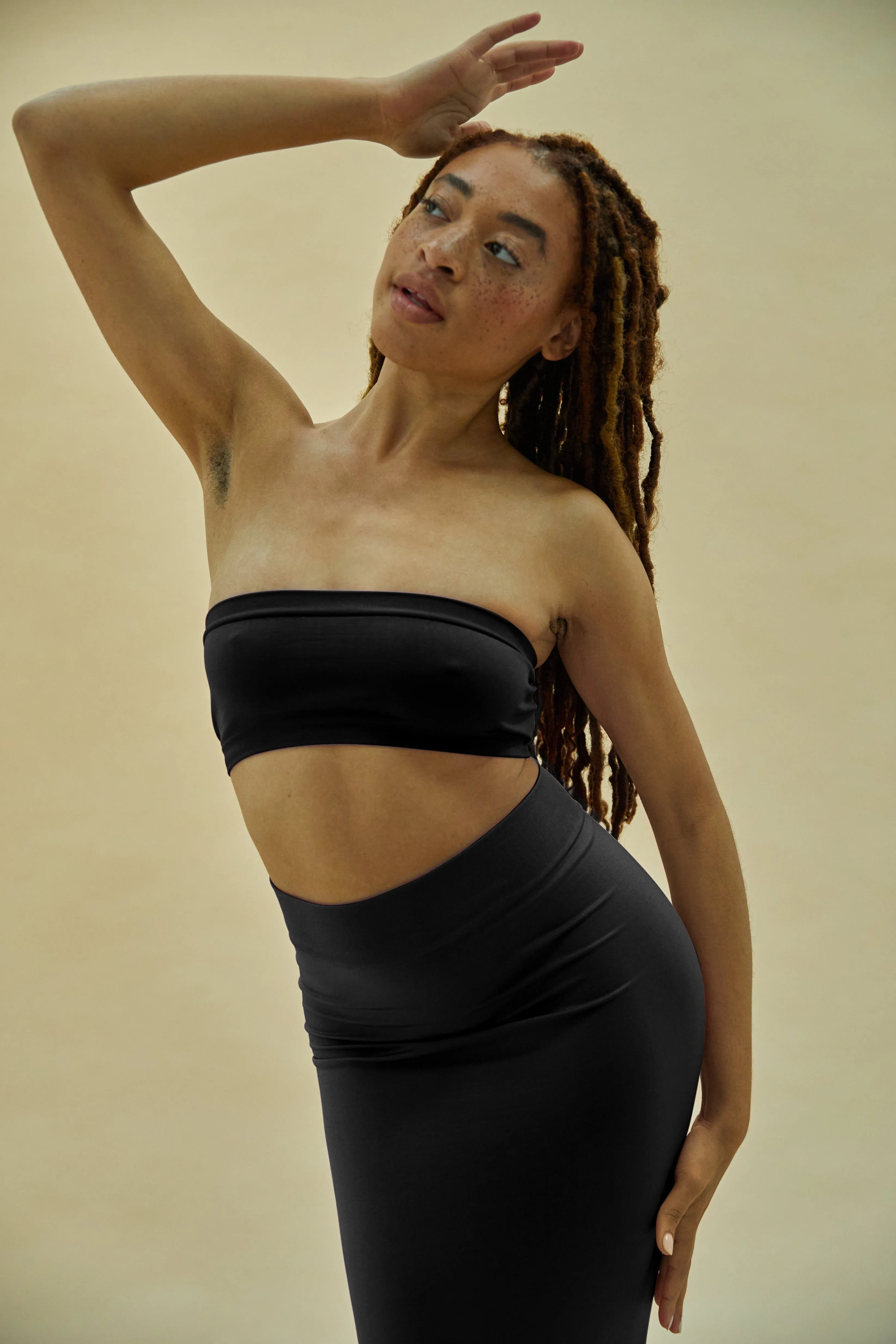 JOYOUS Bandeau Tube Dress | Black
