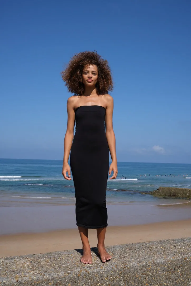 JOYOUS Bandeau Tube Dress | Black