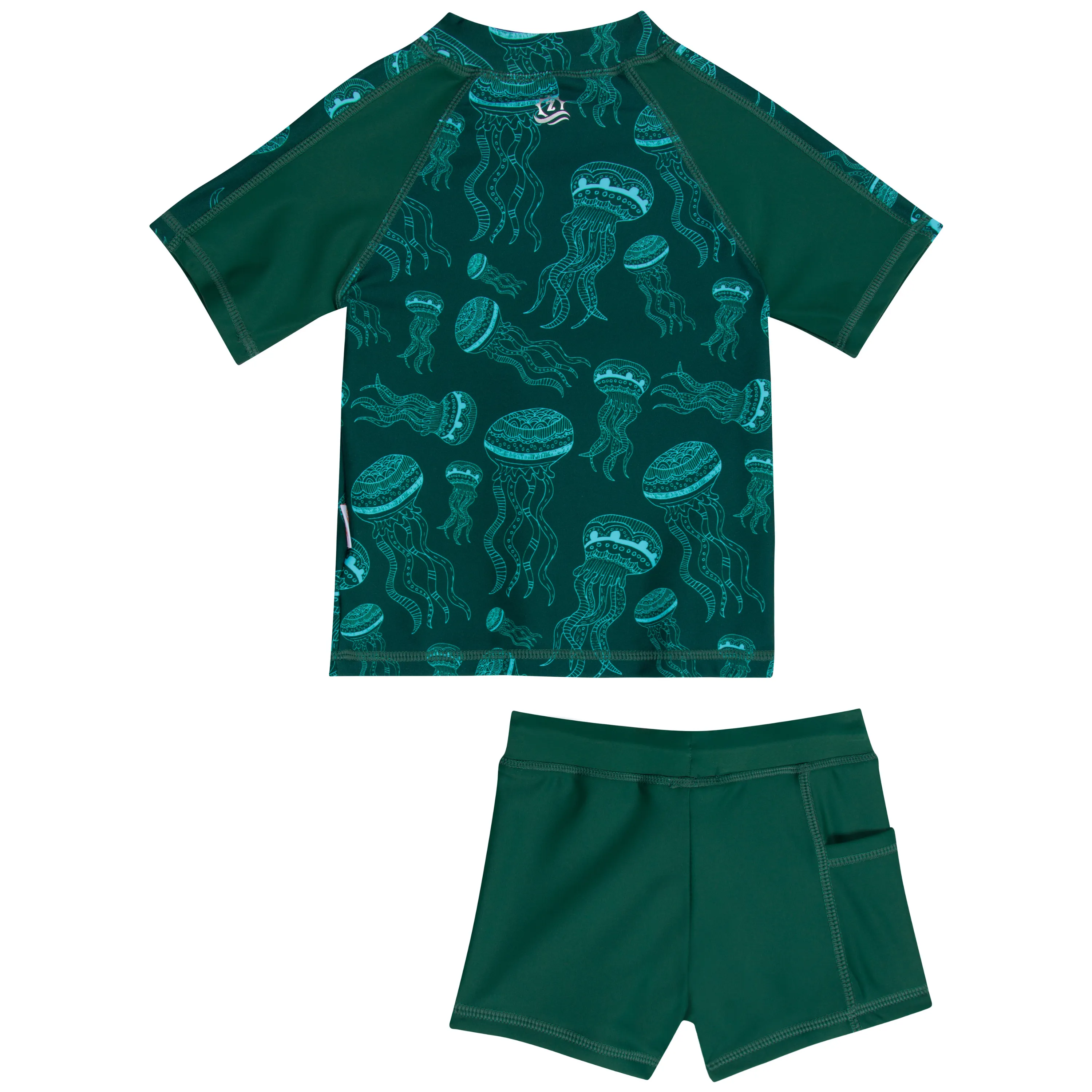 Kids Euro Shorties   Short Sleeve Rash Guard Set - Jellyfish