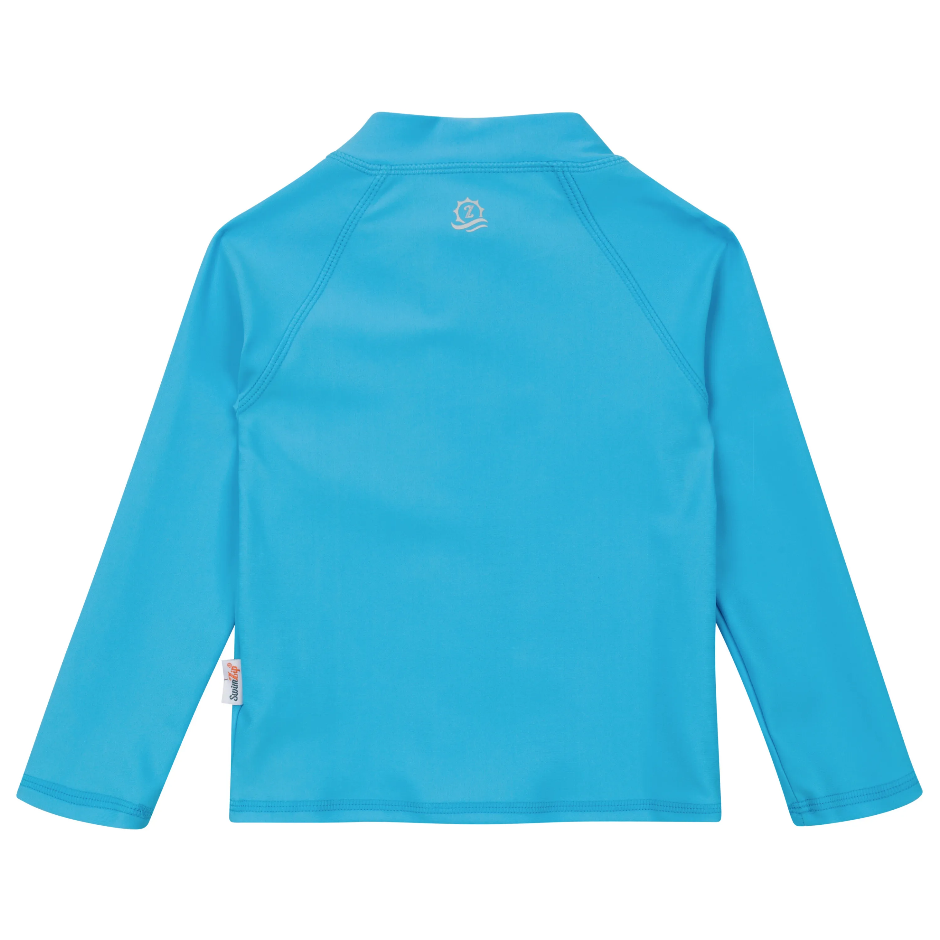 Kids UPF 50  Long Sleeve Zipper Rash Guard Swim Shirt | "Aqua"