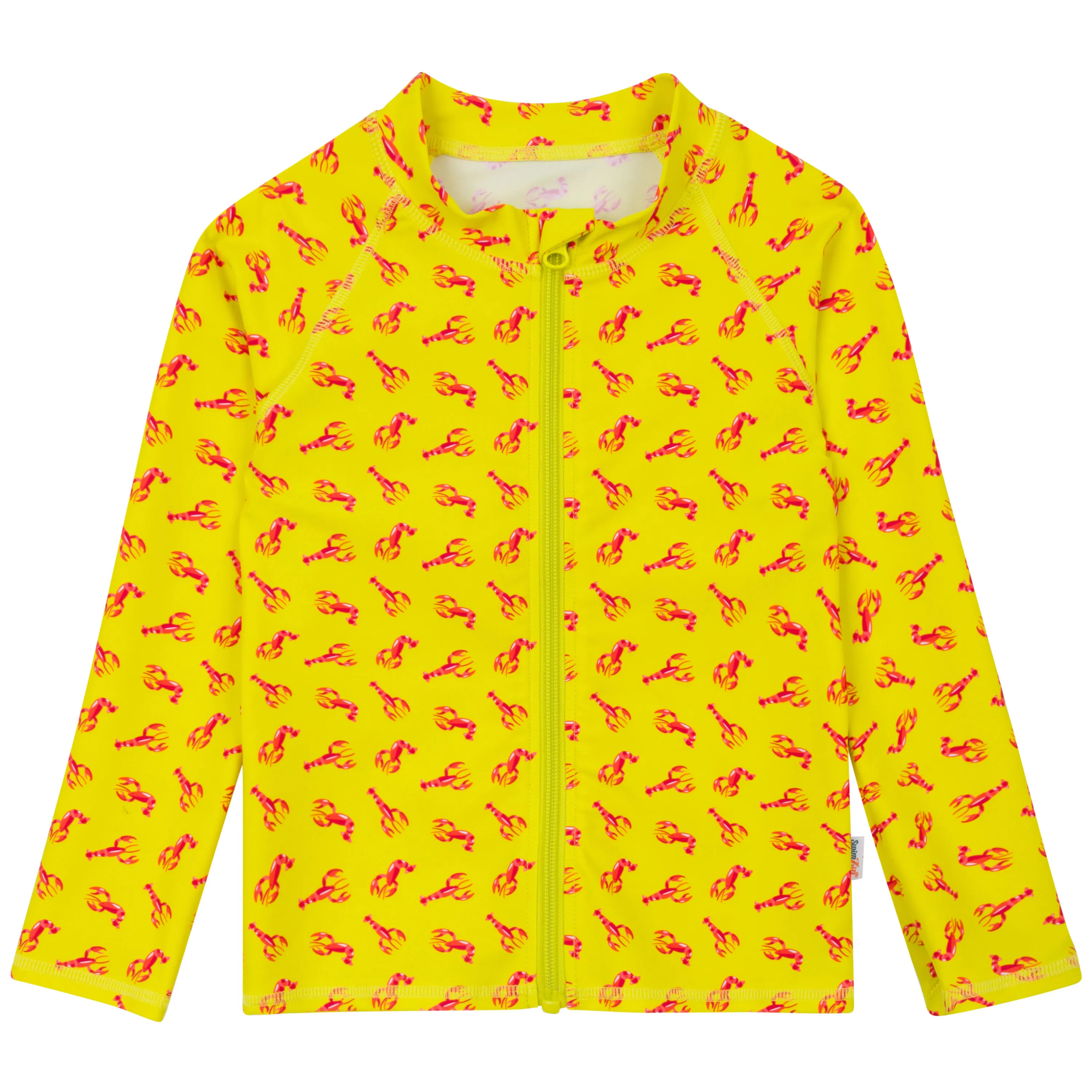 Kids UPF 50  Long Sleeve Zipper Rash Guard Swim Shirt | "Lobster"