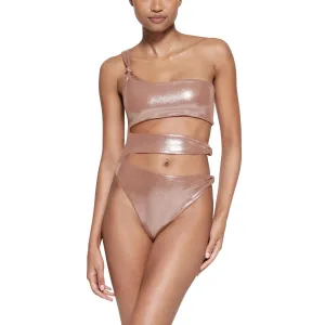 Knoteed One Shoulder Monokini In Cinnamon