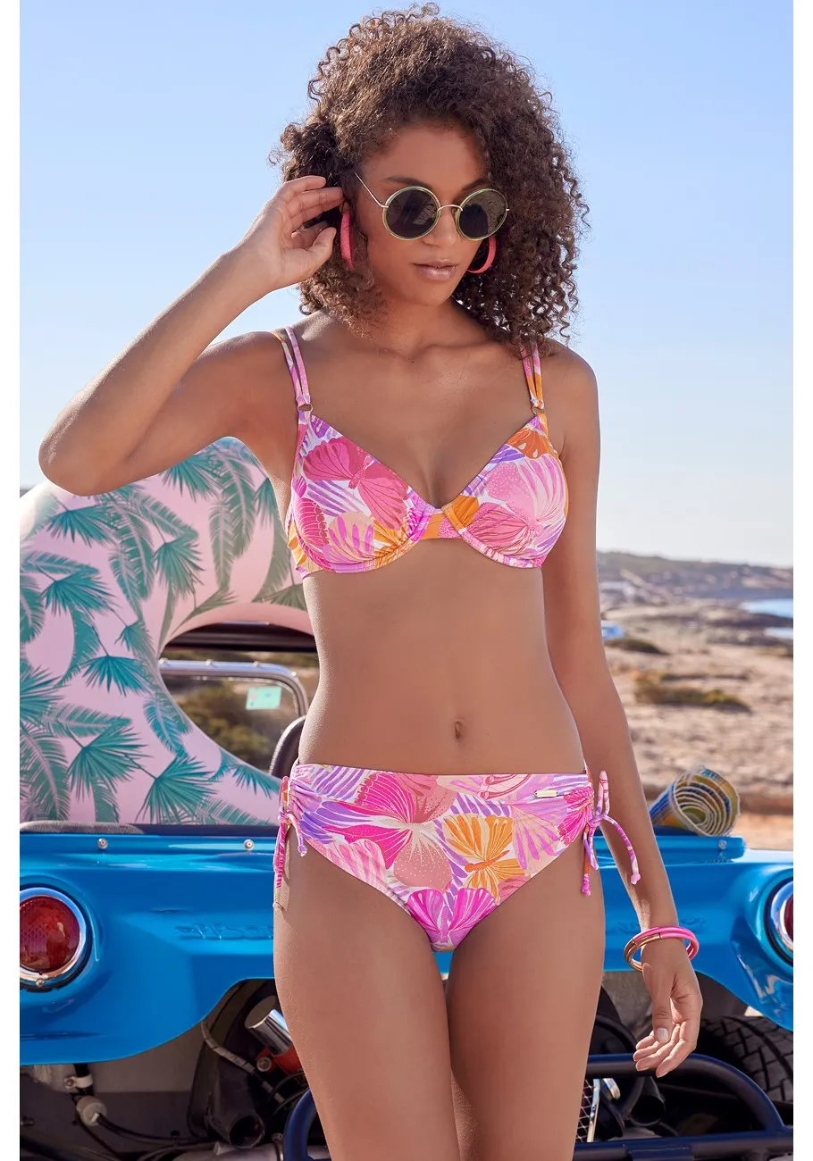 LASCANA Women's Butterfly Print Underwire Bikini To