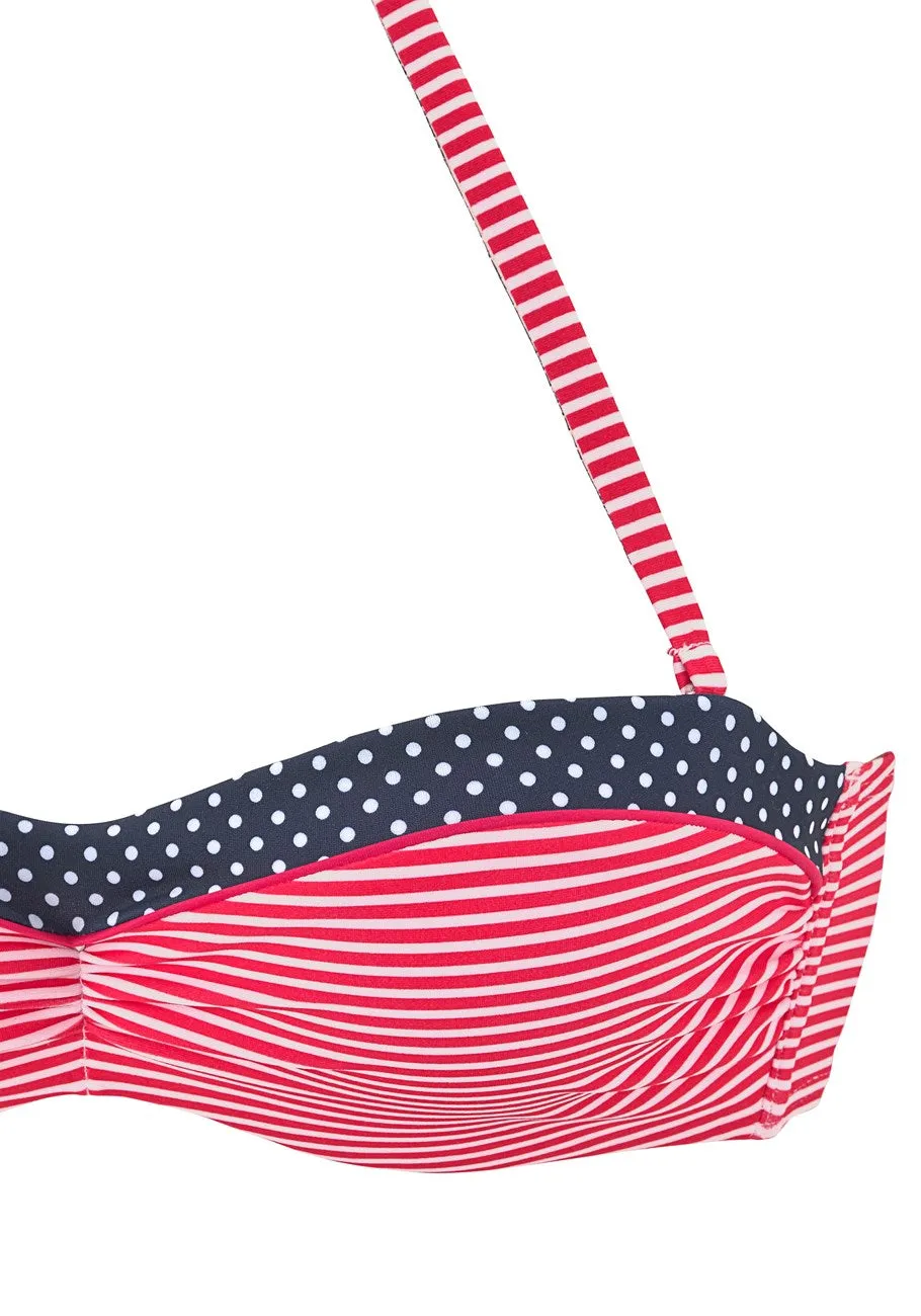 LASCANA Women's Multi Print Bandeau Bikini Top