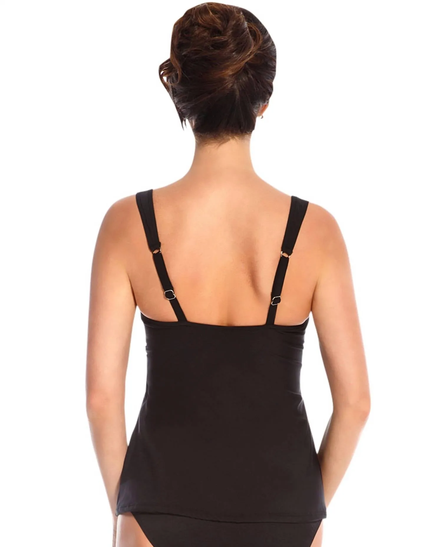 Love Knot Underwire Tankini Top In Black