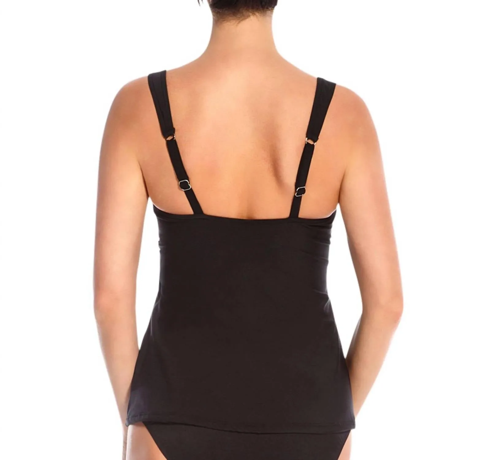 Love Knot Underwire Tankini Top In Black
