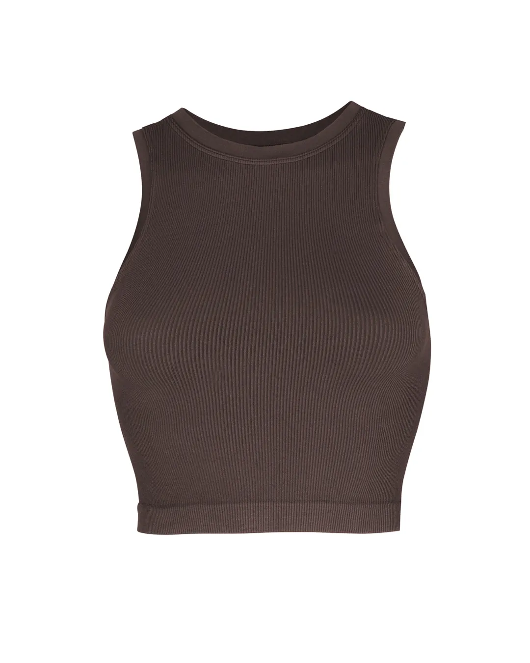 LUMINOUS Ribbed Vest | Chocolate Brown
