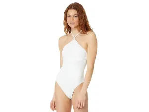 Madewell Swimsuit Womens 2XL Soft White Stretch Rib Cross Front One-Piece JDM318