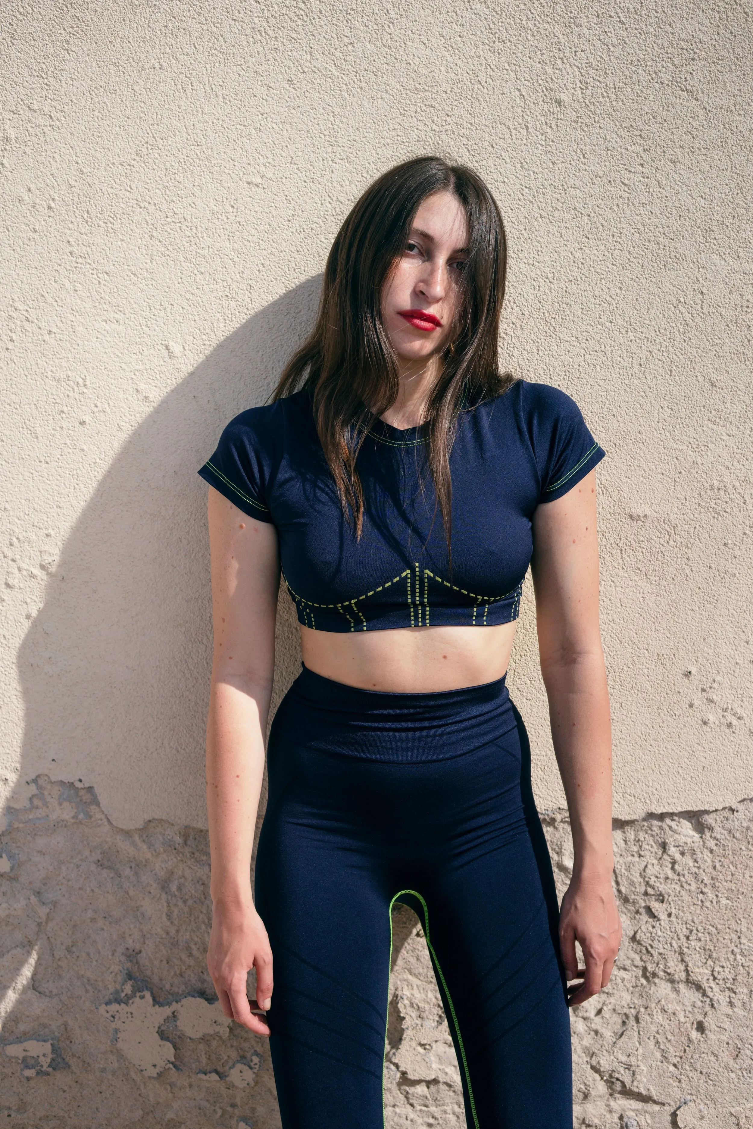 MINDFUL T-Shirt | Eclipse with Neon Contour Stitching