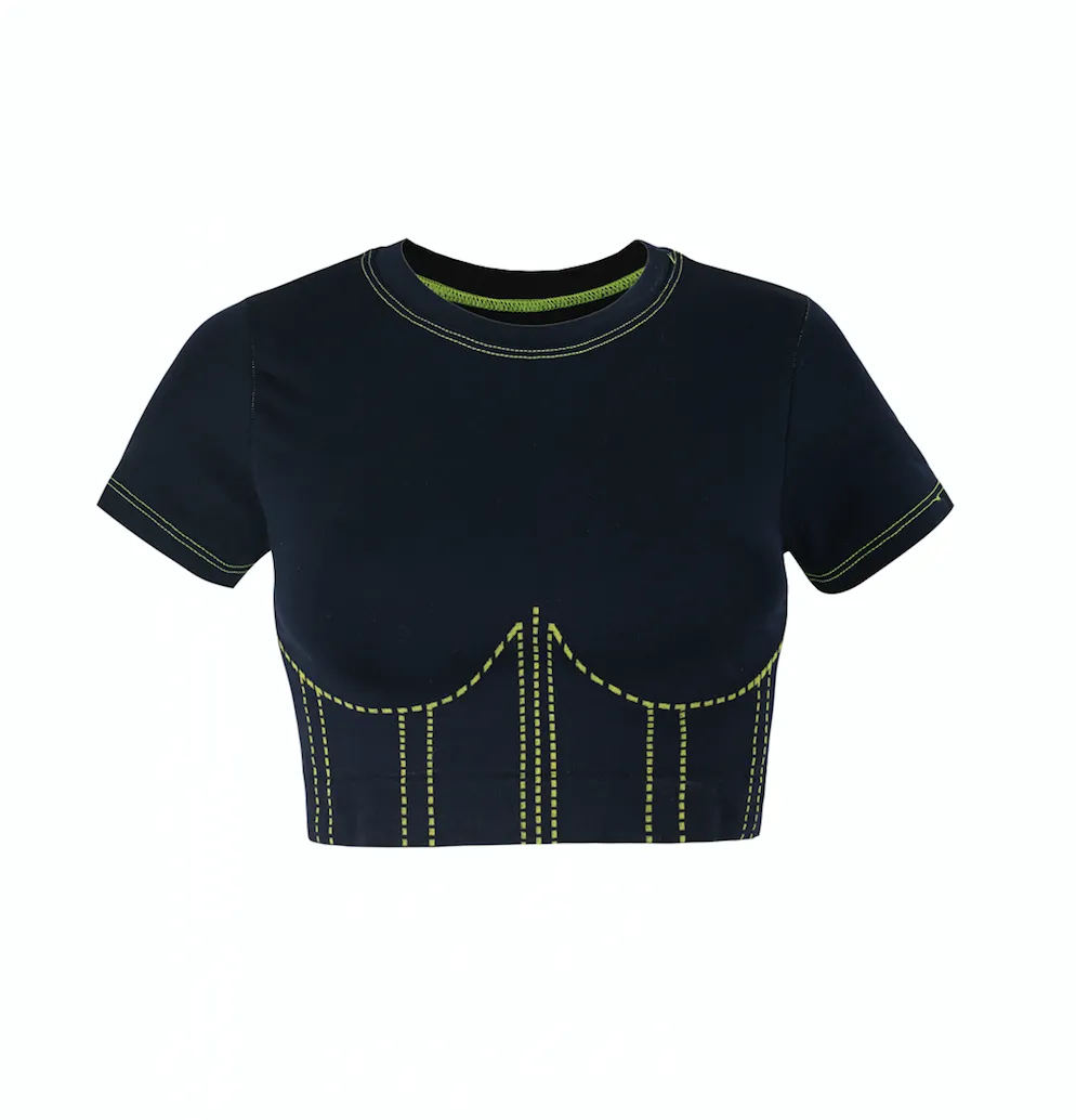MINDFUL T-Shirt | Eclipse with Neon Contour Stitching