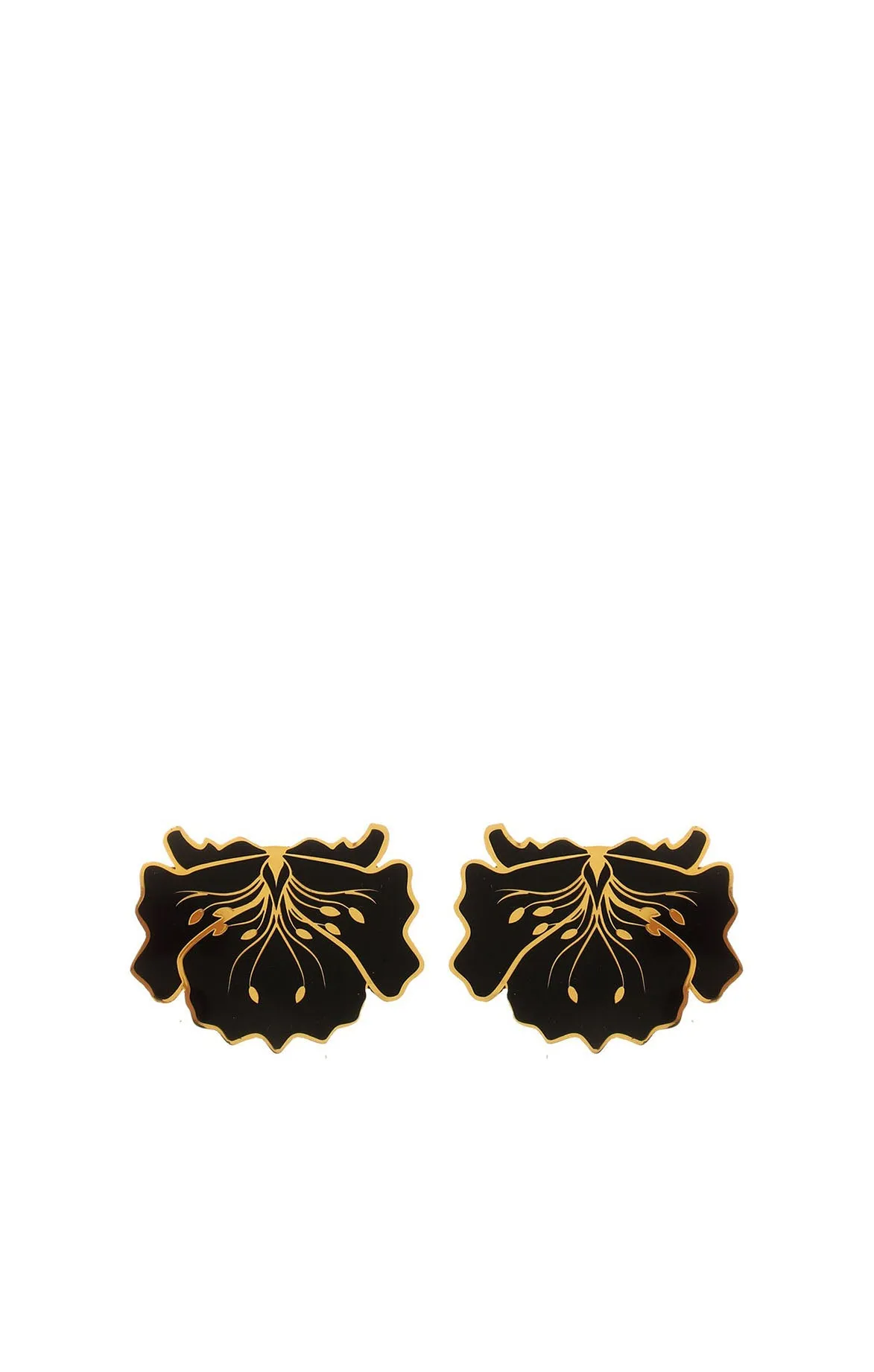 Mini Poppy Black Earrings